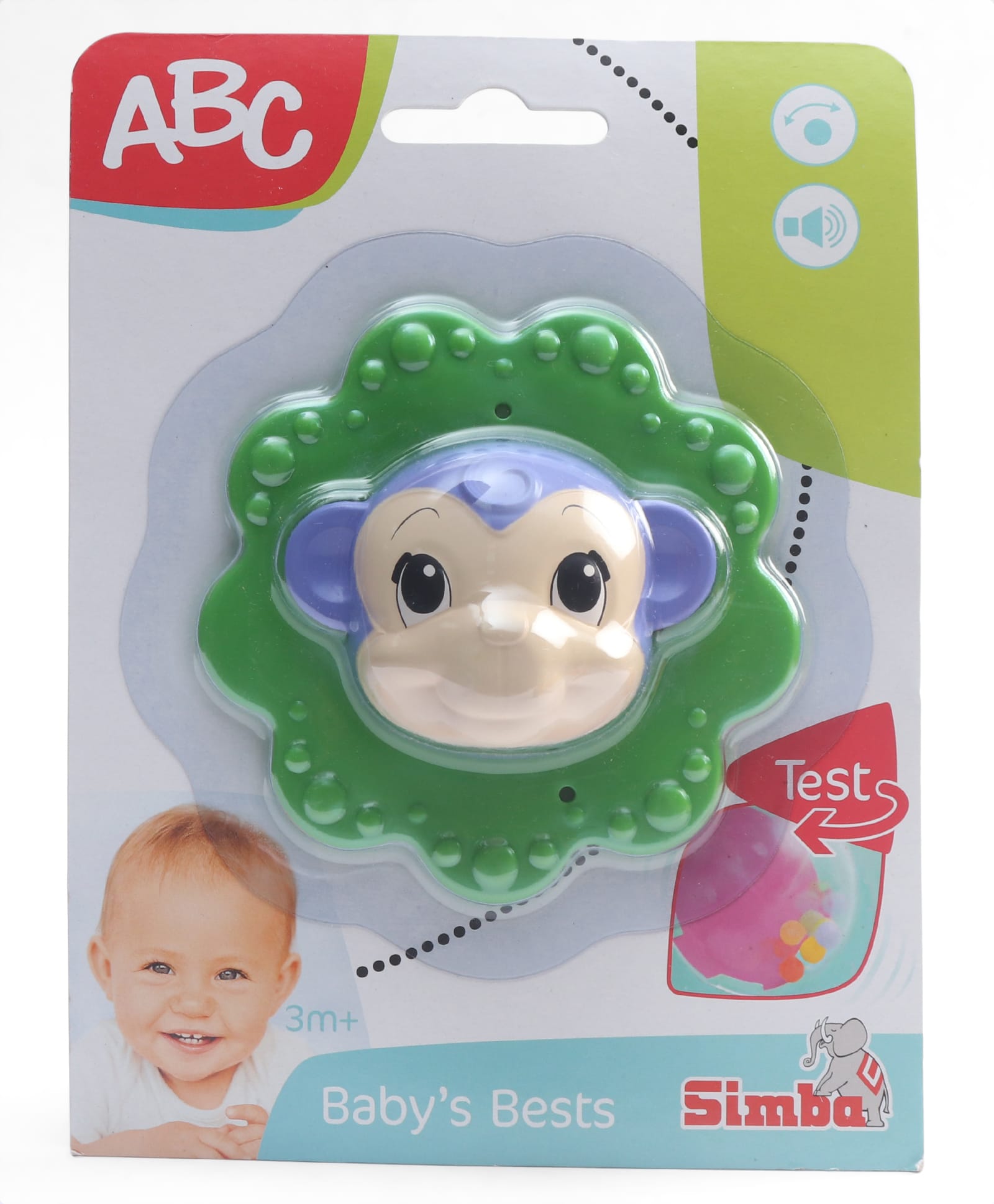 ABC Animal Rattle with Teether Set for Baby Soft Rattle Toy with Teether BPA Free Green Toy - Green-picture-3