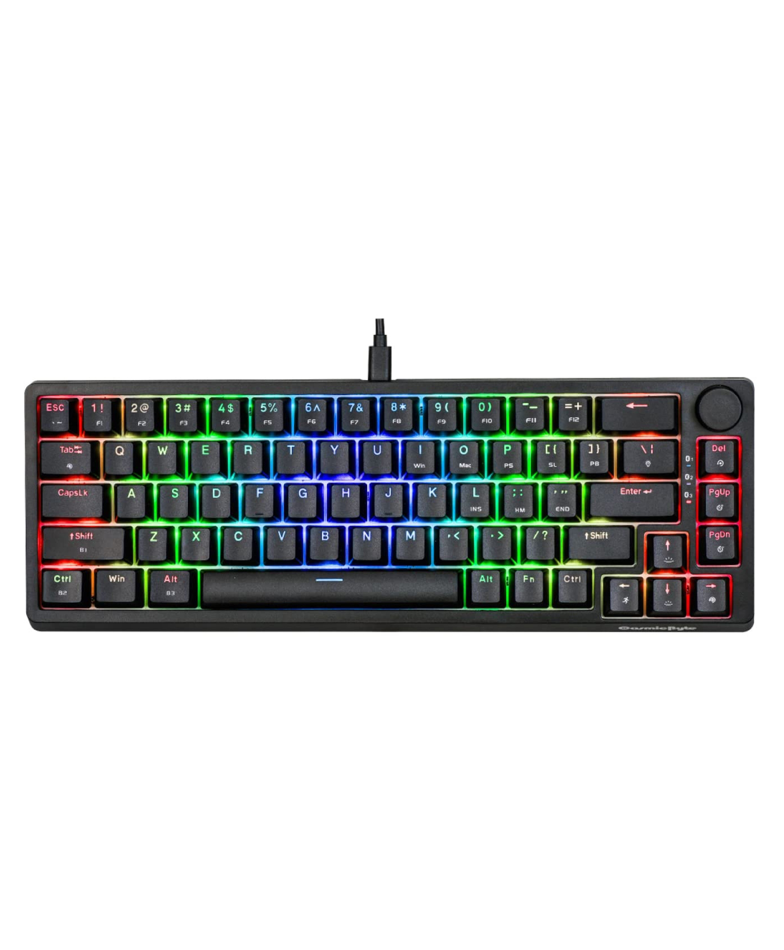 Cosmic Byte CB-GK-33 Astra Hot Swappable 67 Key Wired + Bluetooth Mechanical Keyboard, 1000Hz Polling Rate, Per Key RGB, Software Customization, Outemu Blue Switches (Black)-image-35
