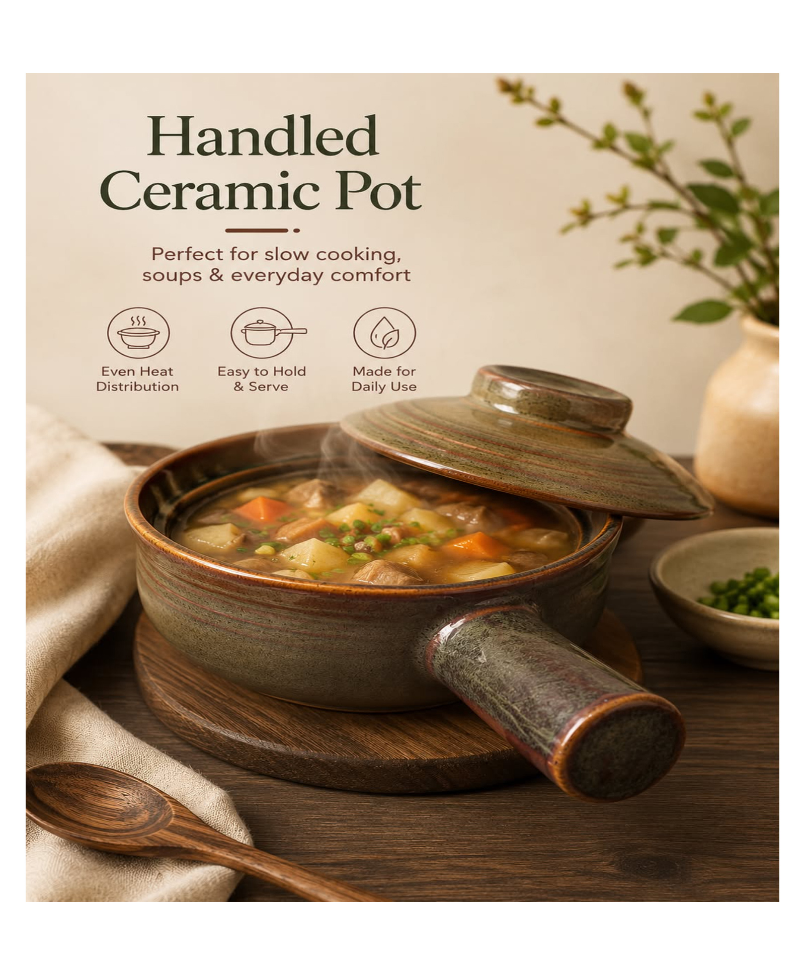 VOIDROP Premium Ceramic Serving Pot with Lid & Handle , Rustic Stoneware Soup Bowl for Ramen, Curry, Noodles & Stew , Microwave & Dishwasher Safe-image-44