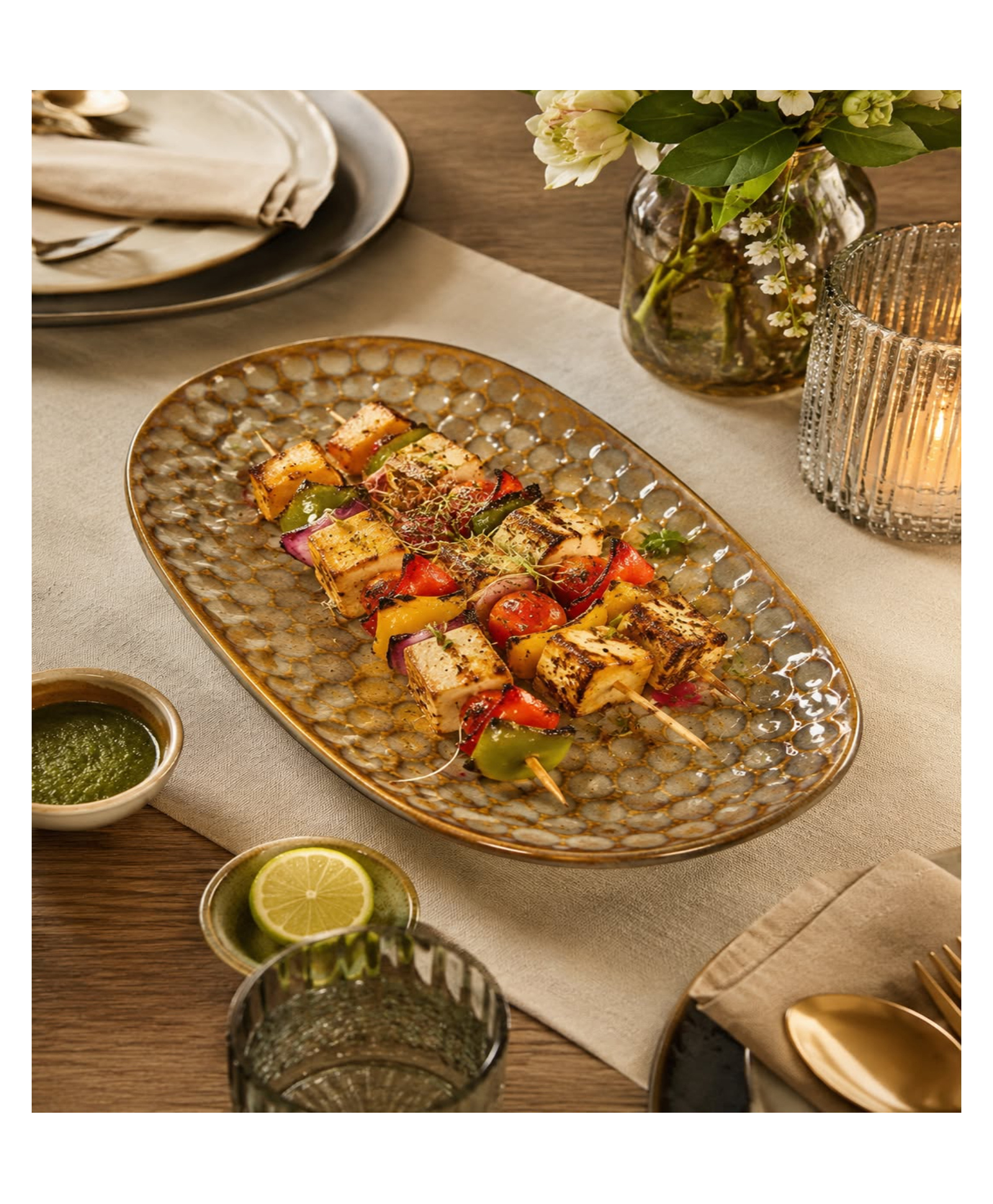 VOIDROP Premium Ceramic Appetizer Serving Plate , Elegant Oval Snack & Starter Platter for Sushi, Snacks, Desserts & Dining , Textured Stoneware Serving Tray-image-19