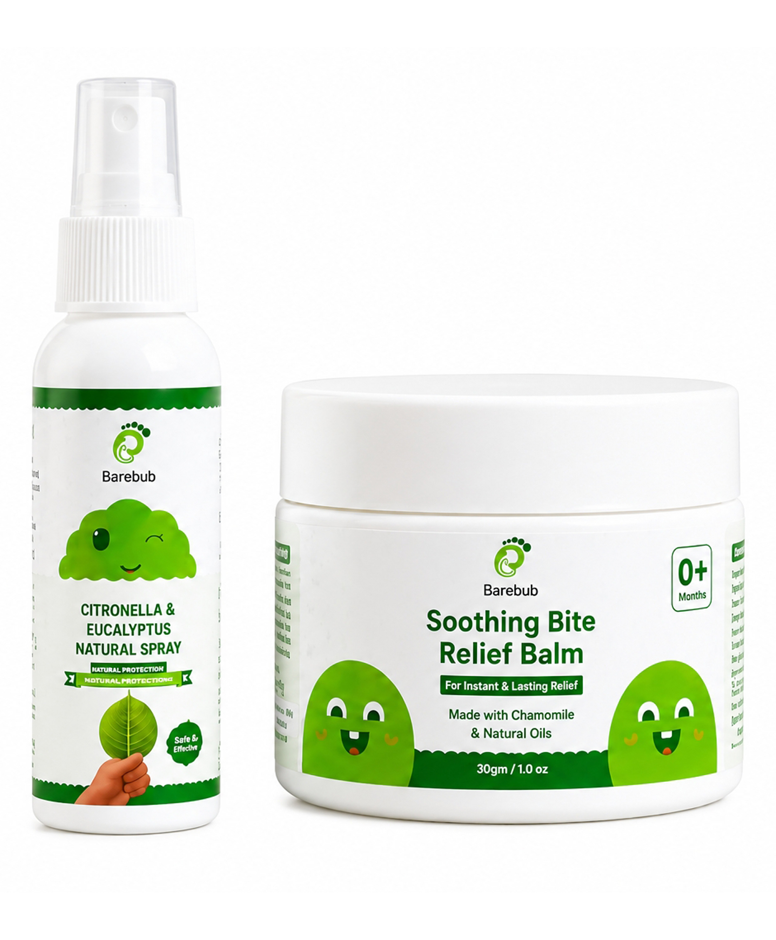 Barebub Mosquito Protection Combo | Citronella & Eucalyptus Spray 100 ml + Soothing Bite Relief Balm 25 g-image-35