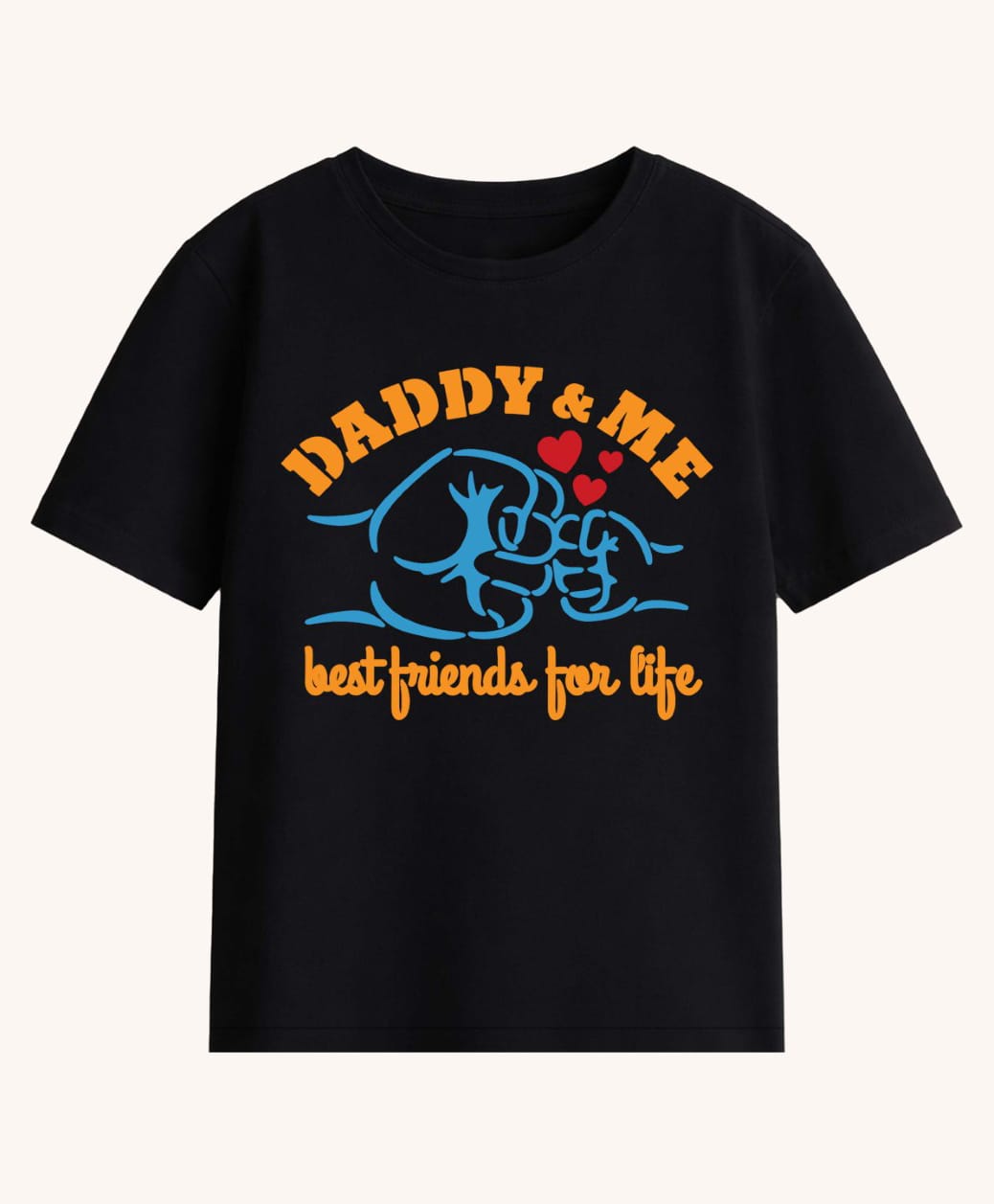 BLUSHES Cotton Knit Half Sleeves Fist Bump Printed Tee - Black-picture-18