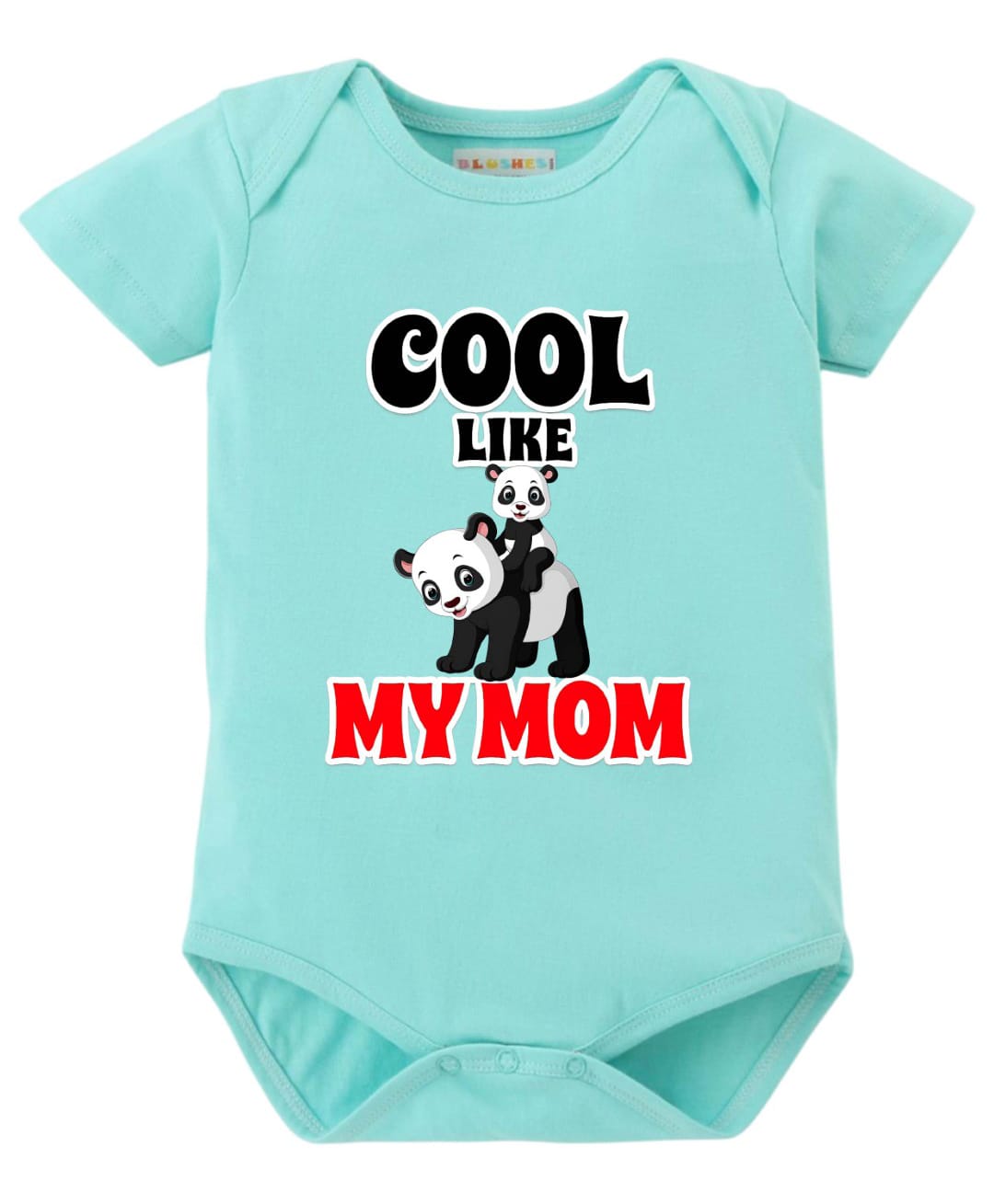 BLUSHES 100% Cotton Knit Half Sleeves Cool Like My Mom Text Printed Onesie - Sea Green-picture-20