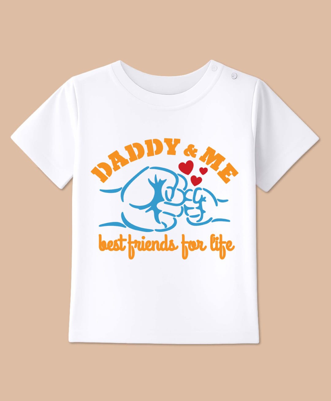 BLUSHES Cotton Knit Half Sleeves Daddy & Me Text Printed Tee - White-picture-10