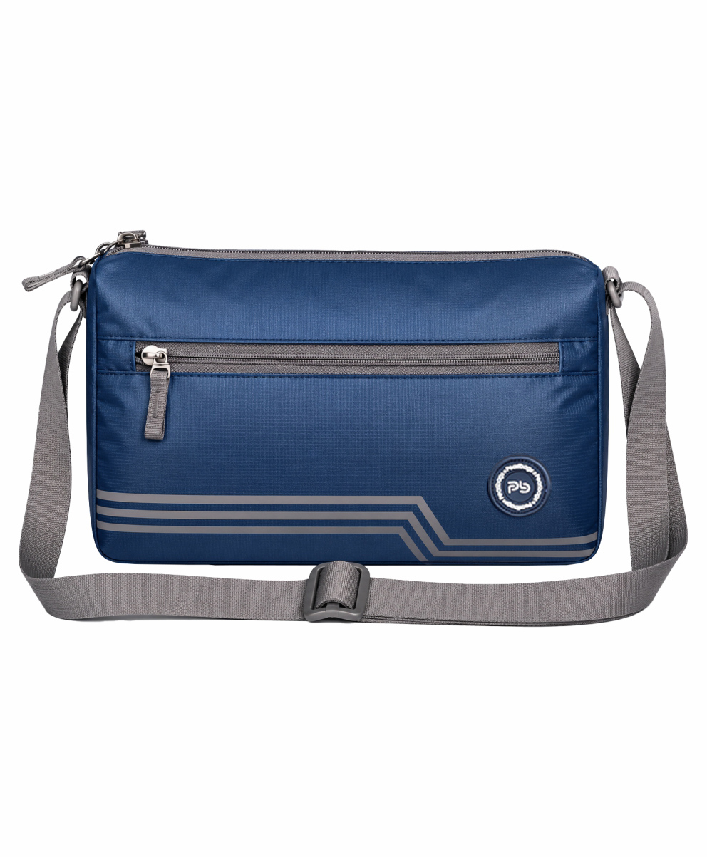 PB Pearlbags Premium Water-Resistant Polyester Cross Body Messenger Sling Bag -Blue-picture-6