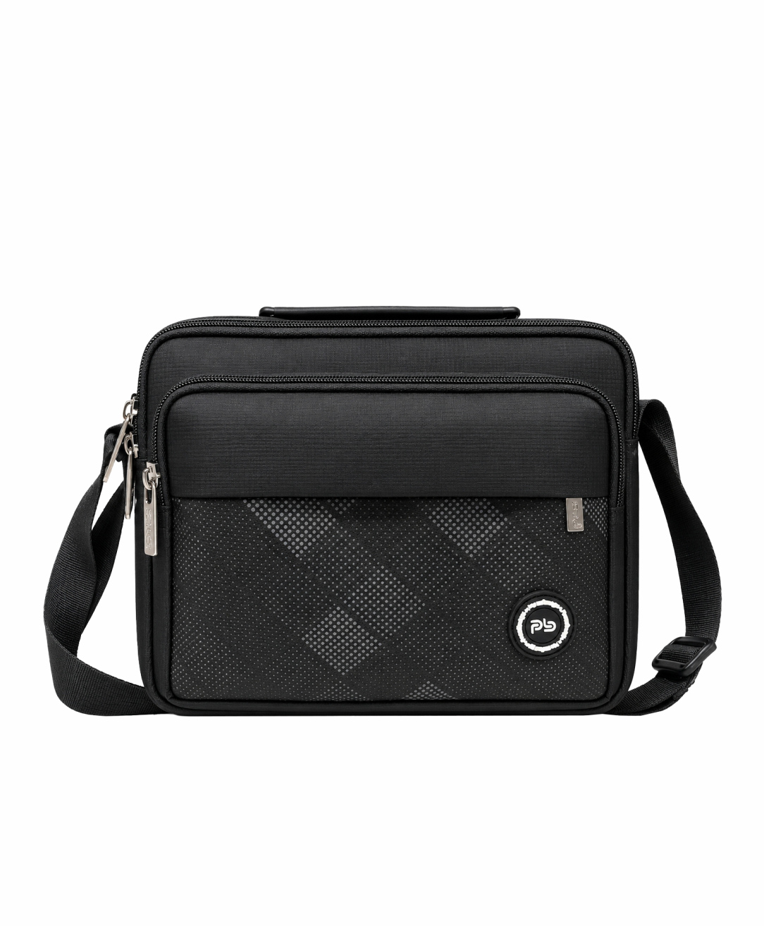 PB Pearlbags Premium Water-Resistant Polyester Cross Body Messenger Sling Bag -Black-image-24