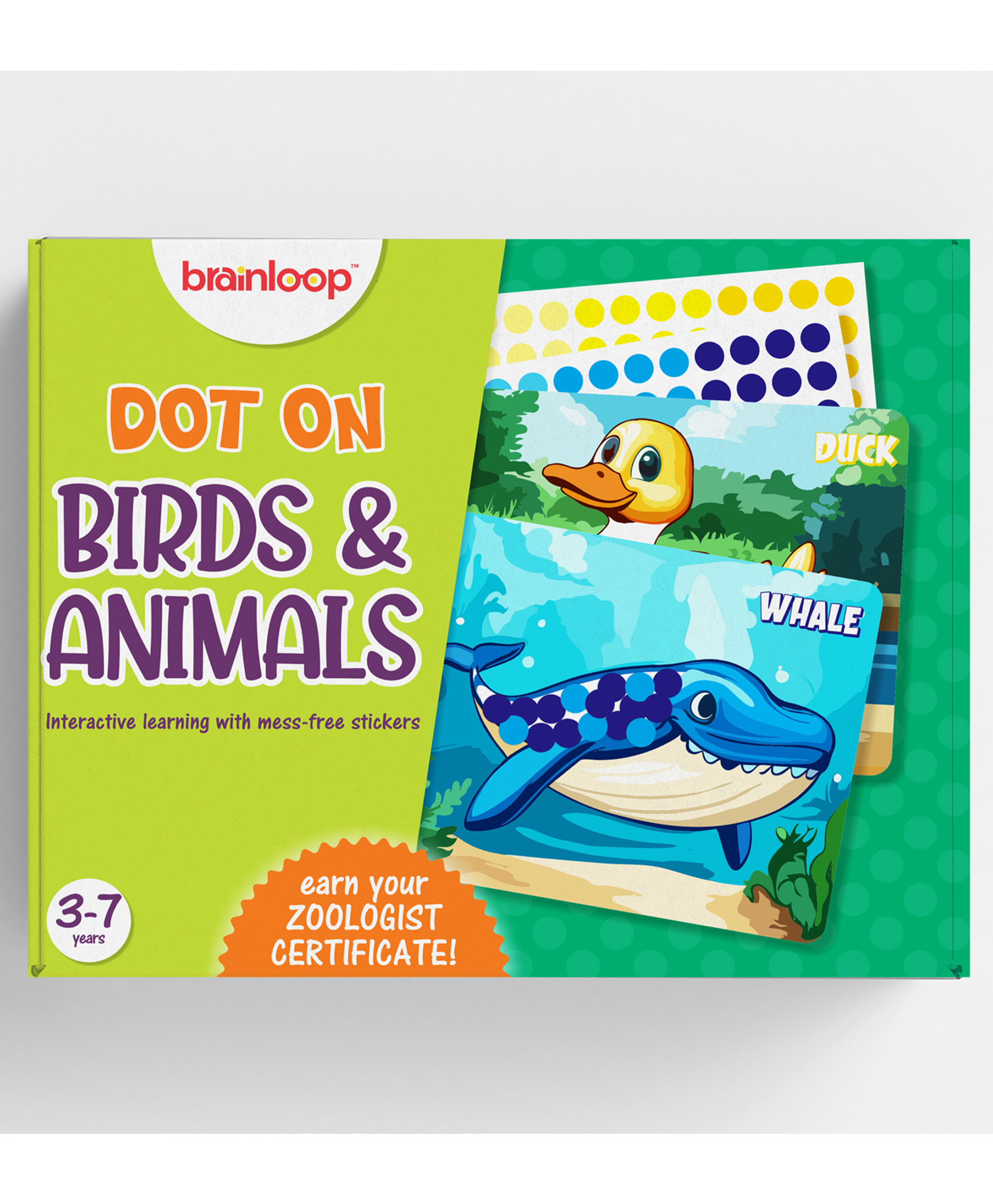Brainloop Dot On Birds & Animals Sticker Activity Set, Mess-Free Sticker Craft - 12 Colourful Sticker Sheets-image-7