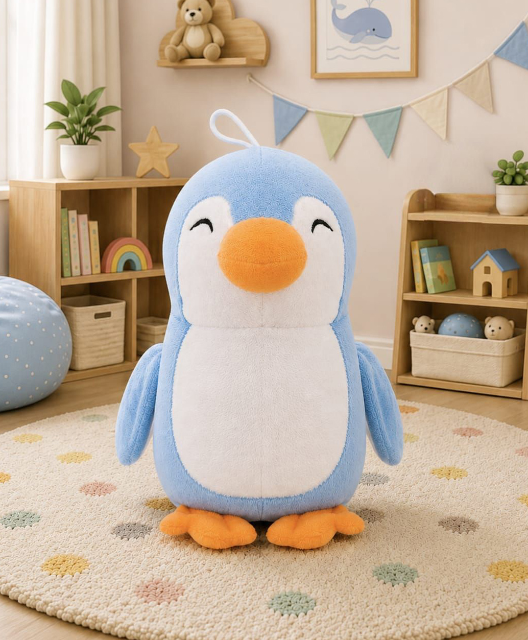 Besties 24 cm Baby Penguin Soft Toy | for Toddler Gifting | Boys & Girls | Stuffed Animal | Baby Safe | Cuddle & Travel Partner | Super Soft Fabric | Room & Car Décor - Blue-image-25