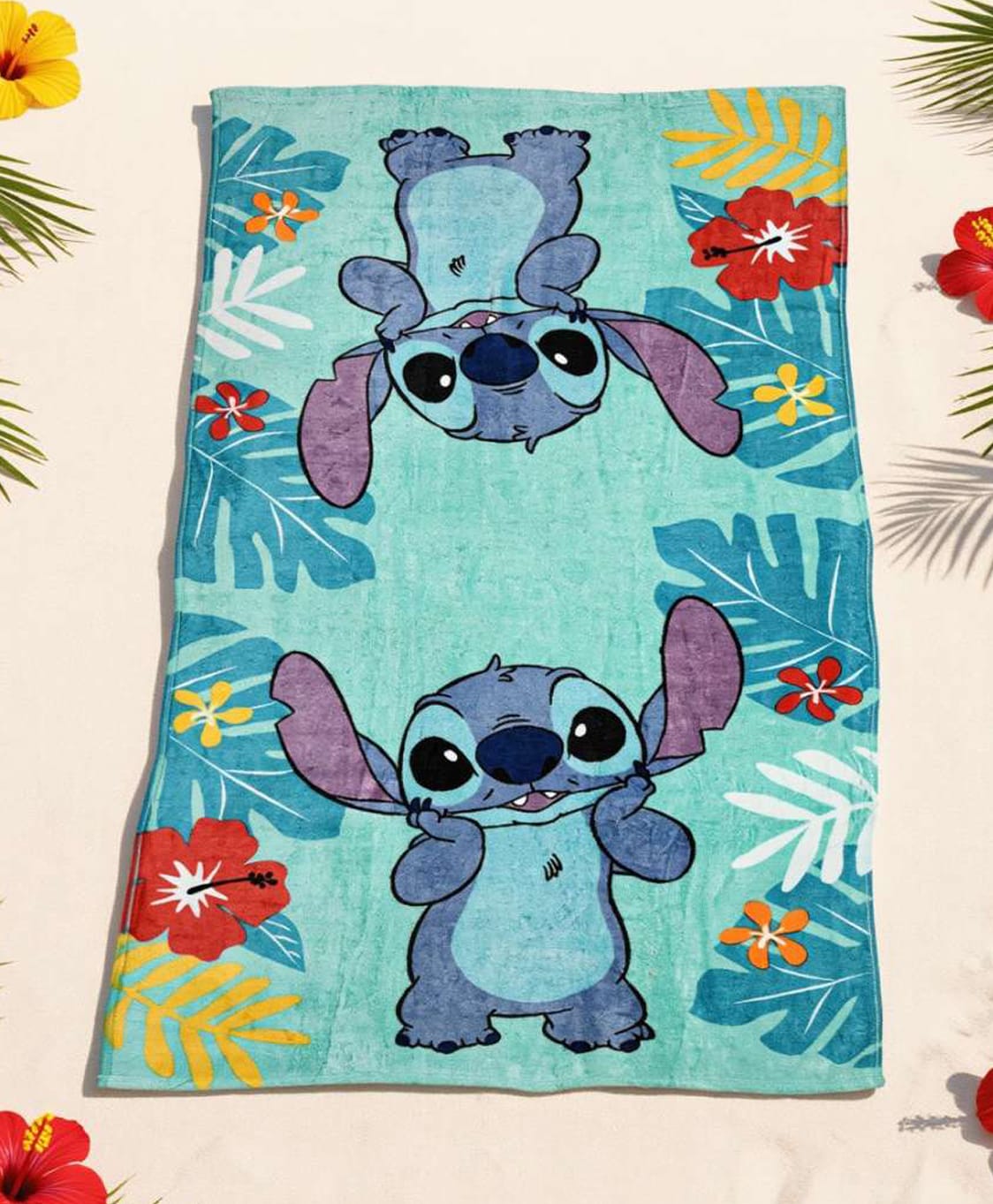Yellow Bee Cotton Woven Disney Lilo & Stitch Featuring Character Designed Towel - Aqua Blue-picture-43