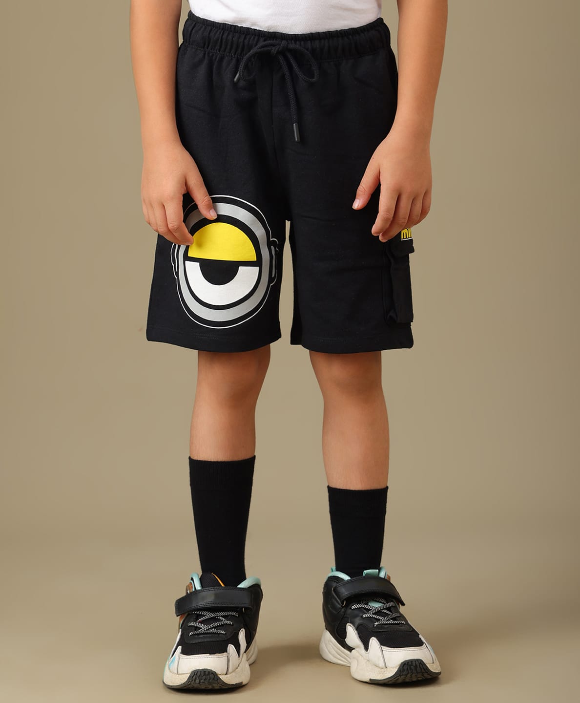 Kidsville Knit Despicable Me Featuring Minion Printed Shorts - Black-picture-10