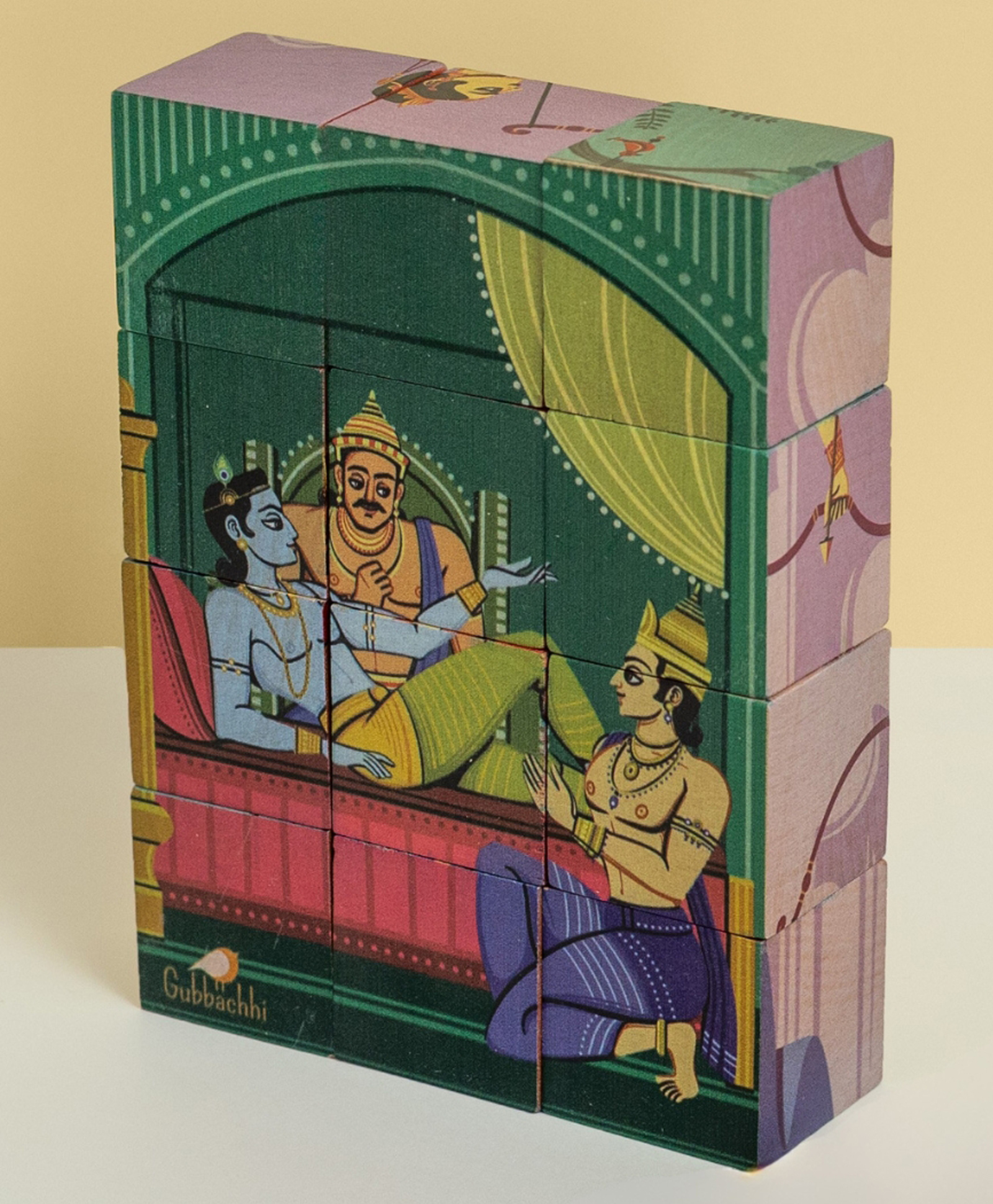 Gubbachhi Mahabharata 6-in-1 Wooden Cube Puzzle Set for Kids 4-8 Years | 12 Wooden Cubes | Story Book with Over 30 Activities | Educational Mythology Toy | Gift-image-13