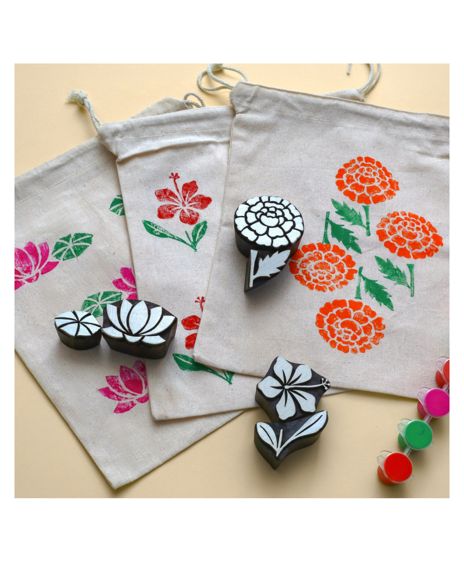 GUBBACHHI Wooden Stamp Art Flowers for Kids 3+ Years, 4 to 8 Years | DIY Art & Craft Toy with Wooden Stamps | Flower Printing Activity Kit | Creative Play Toy | Montessori Inspired Learning Toy |-image-14