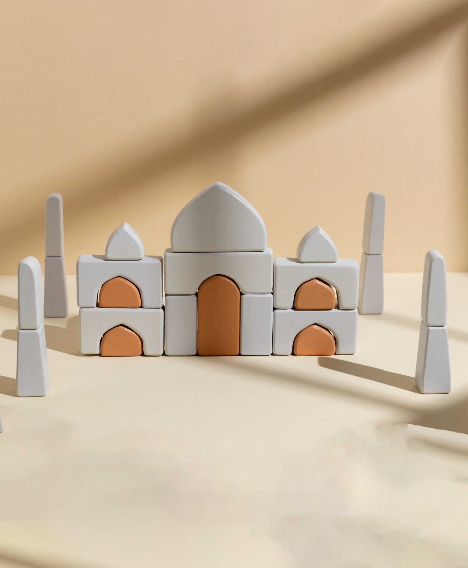 Gubbachhi Taj Mahal Wooden Stacker Toy | Set of 23 pieces | Inspired by Taj Mahal | Natural mango wood | Handmade and Handpainted in India | Puzzle Building Blocks | Wooden Toys for Kids | Age 4 year+-picture-14