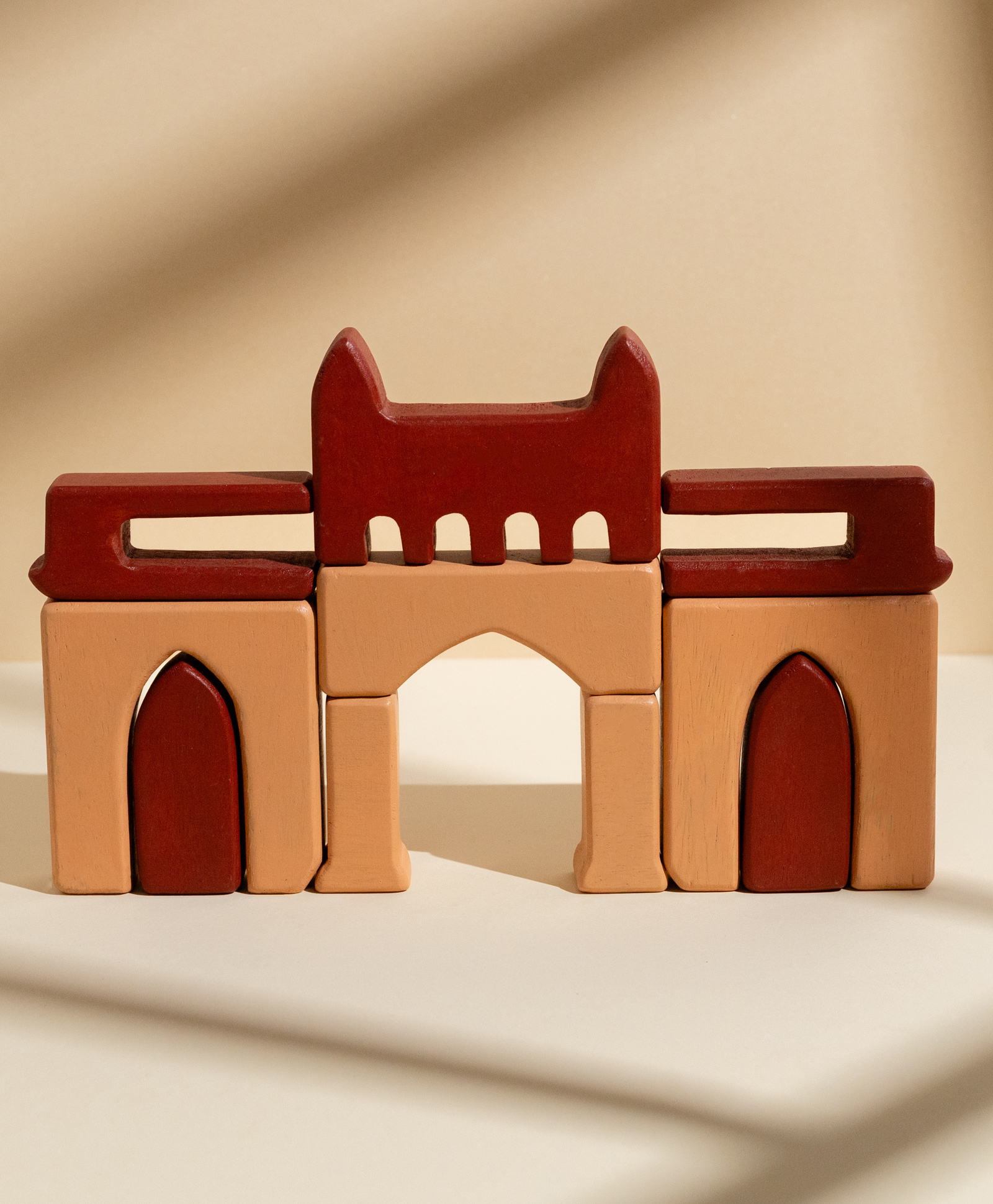 Gubbachhi Gateway of India Wooden Stacker Toy | Set of 10 pieces | Inspired by Gateway of India | Natural mango wood | Handmade and Handpainted in India | Wooden Toys for Kids | Age 4 year+-picture-16