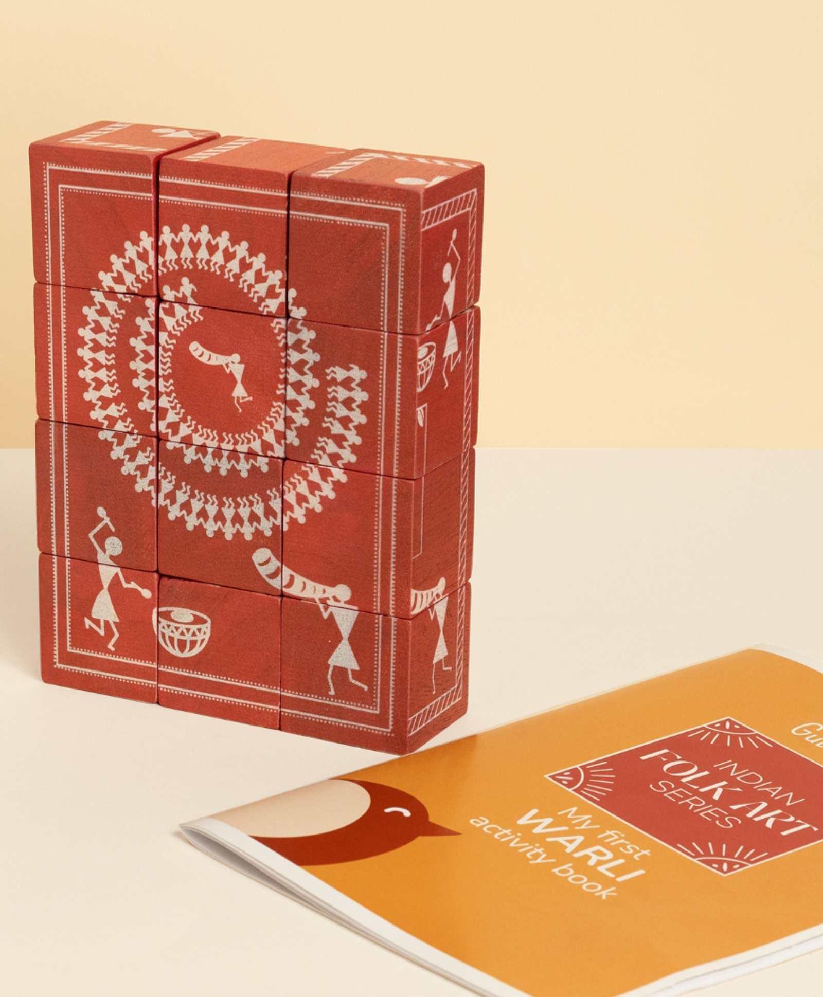 Gubbachhi Warli 5-in-1 Wooden Cube Puzzle Set for Kids 4-8 Years | 12 Wooden Cubes | 30+ Activity Book | Indian Folk Art Learning Toy | BIS Certified | Educational Gift-picture-18