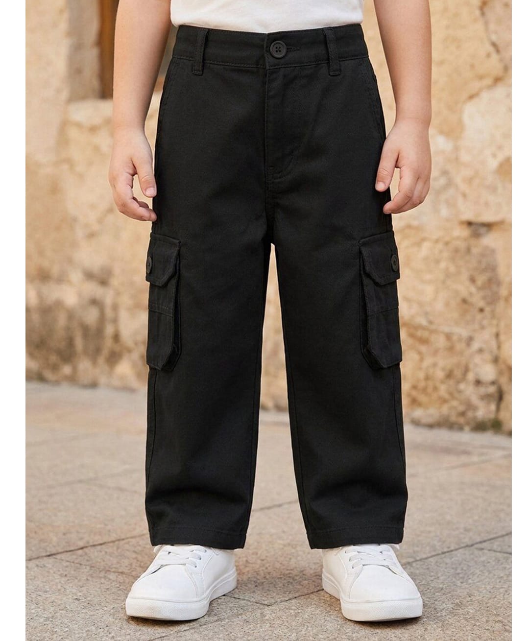 Rikidoos Cotton Woven Full Length Stretch Fit Cargo Pant- Black-picture-21