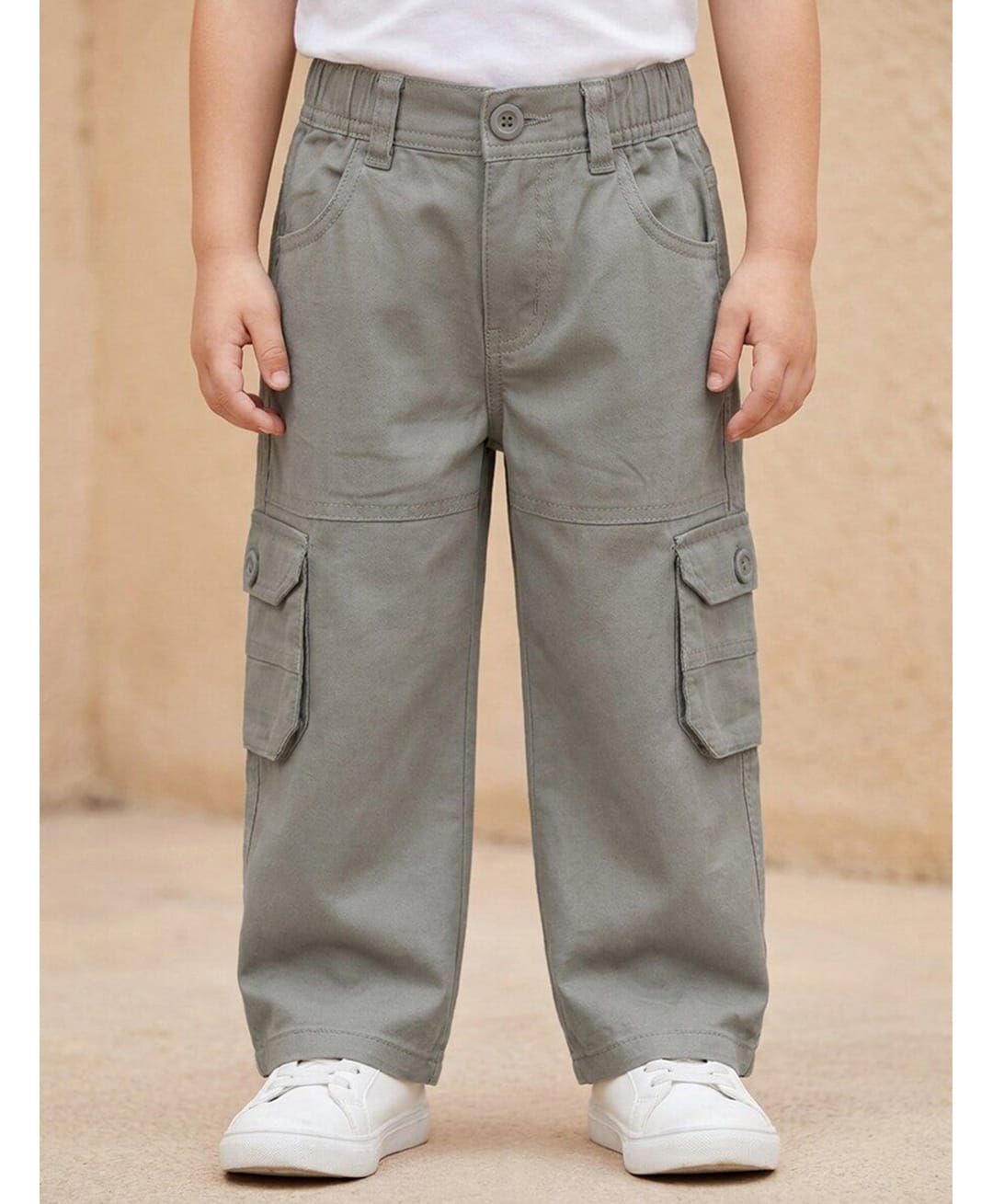Rikidoos Cotton Woven Full Length Stretch Fit Cargo Pant- Grey-picture-27