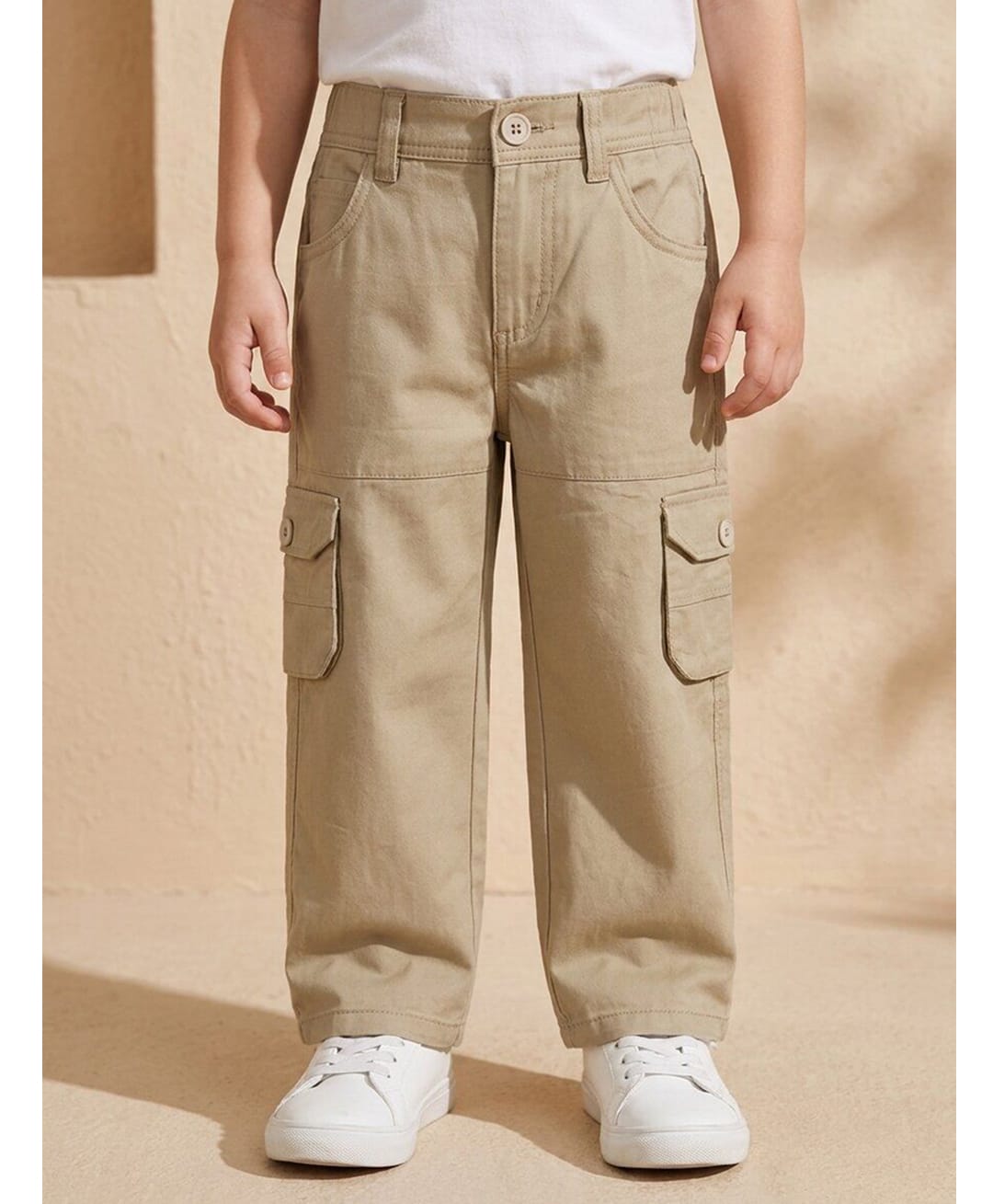 Rikidoos Cotton Woven Full Length Stretch Fit Cargo Pant- Khaki-picture-13