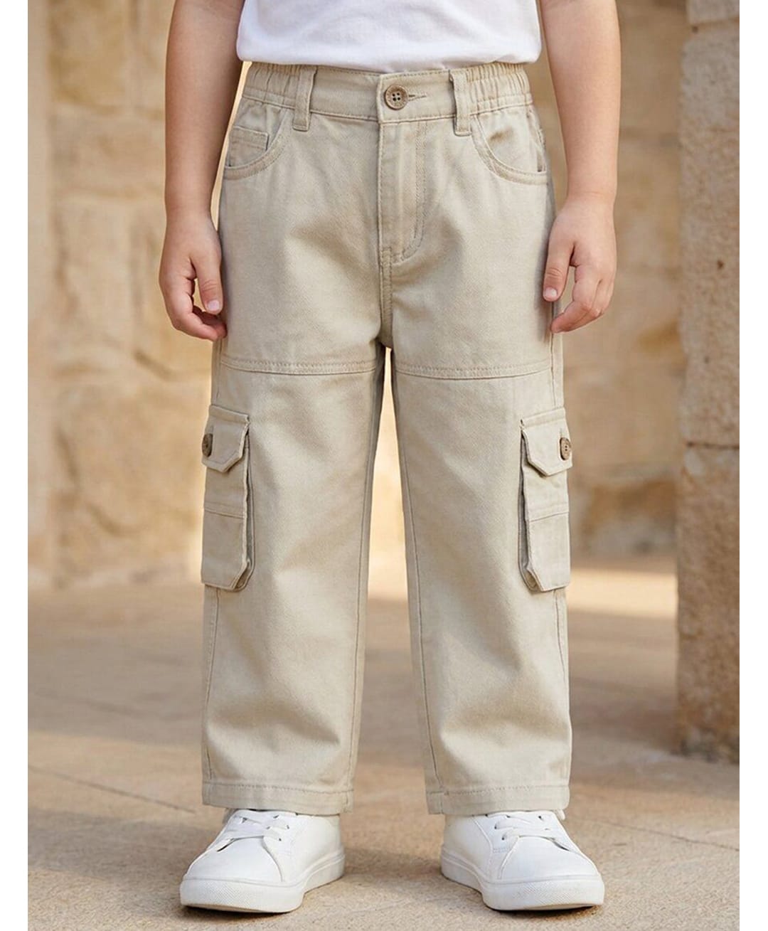 Rikidoos Cotton Woven Full Length Stretch Fit Cargo Pant-Light Grey-picture-17