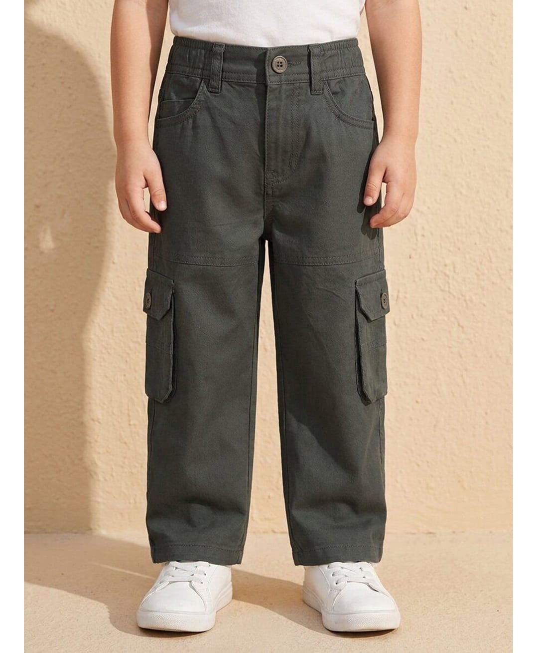 Rikidoos Cotton Woven Full Length Stretch Fit Cargo Pant- Charcoal Grey-picture-10