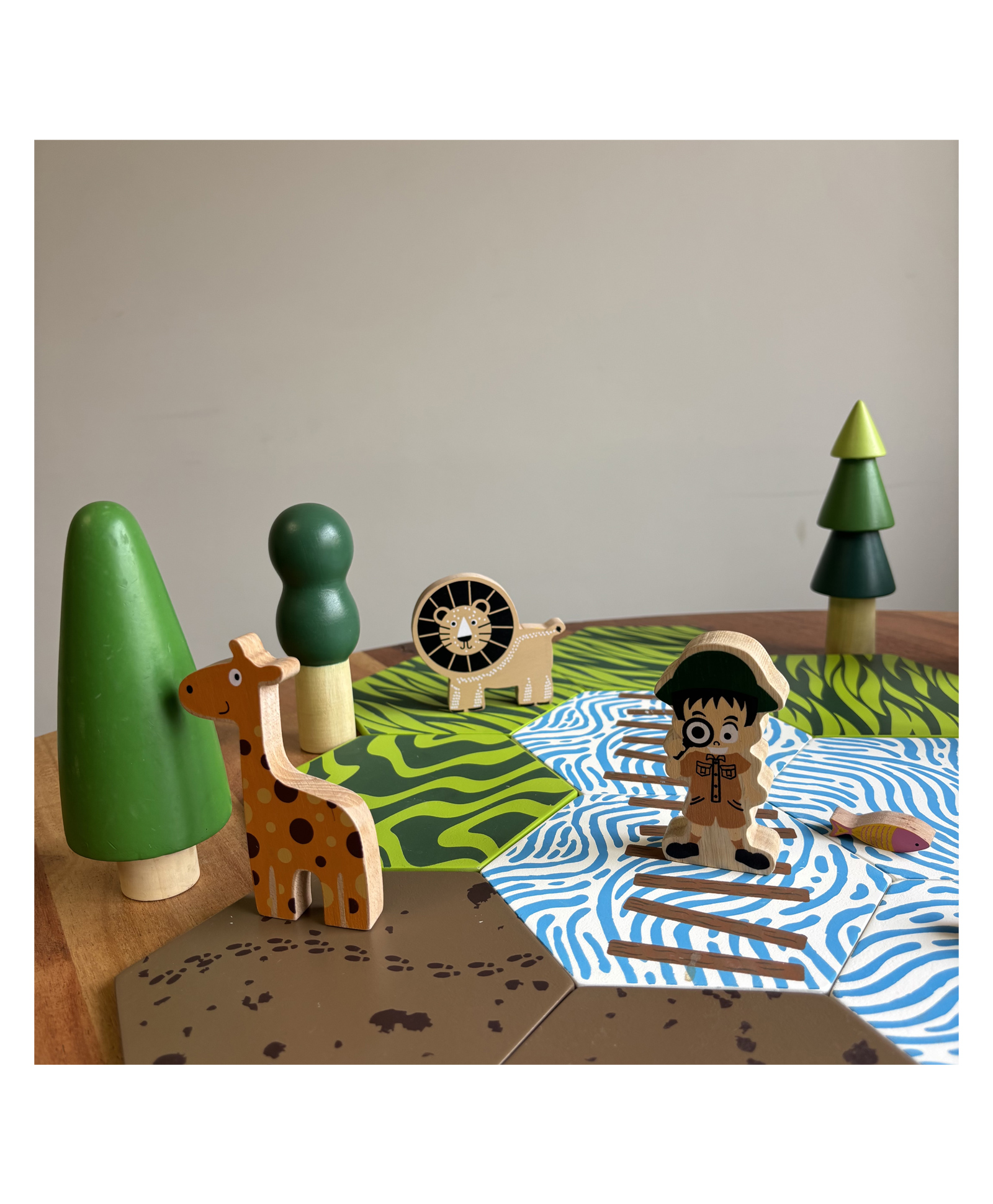 Playbox Wooden Jungle Safari Wild Animals Play Toy Set | Pretend Play Toddler & Kids Baby Toys-image-17