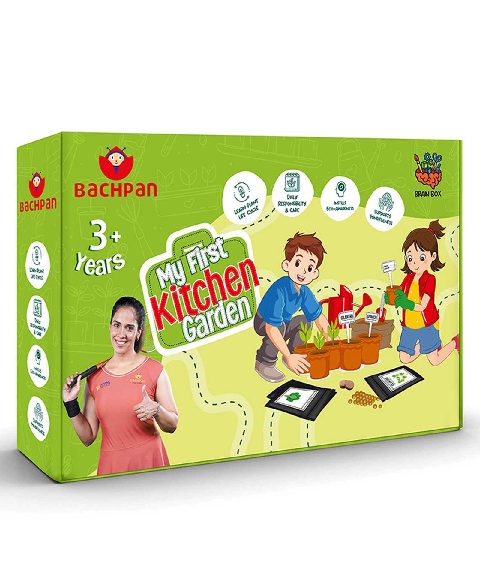Bachpan My First Kitchen Garden DIY Plant Growing Kit for Kids 3-7 Years | Educational Gardening & Science Learning Set with Seeds, Pots & Tools-image-10