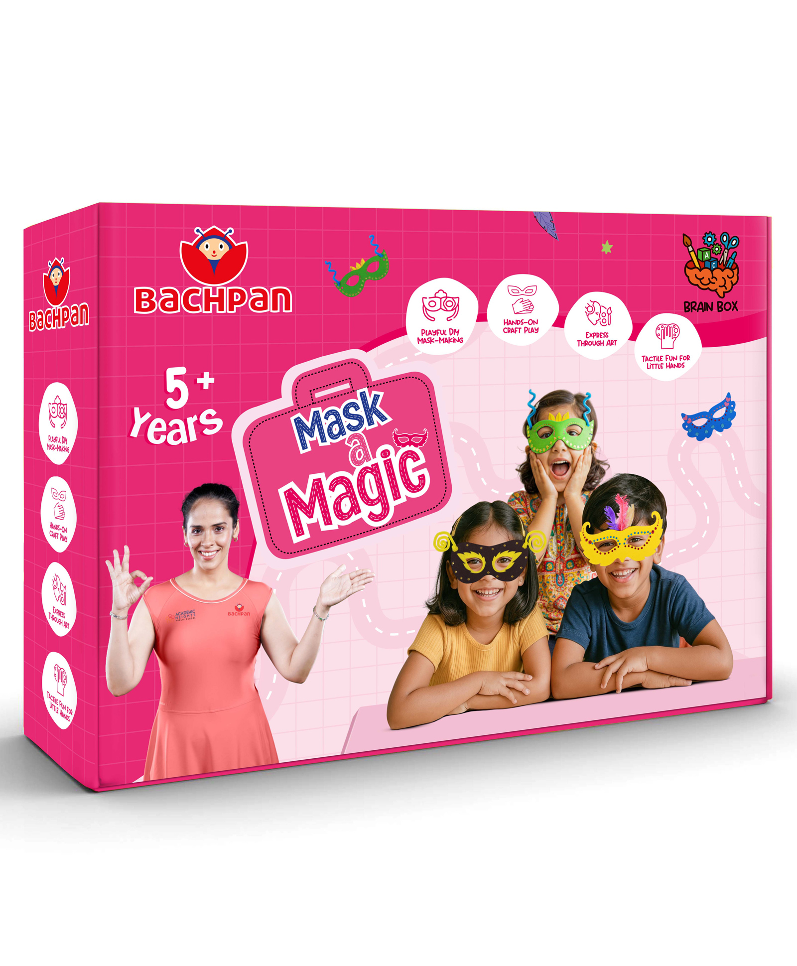 Bachpan DIY Mask Making Kit for Kids 5+ Years | Creative Art & Craft Activity Set with Paints, Glitter & Decorative Materials | Role Play Kit-image-29