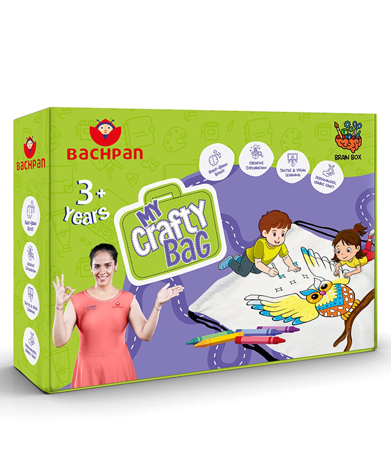 Bachpan DIY Coloring Bag Kit for Kids 3 Years+ | Color Your Own Drawstring Bag Art & Craft Activity Set | Creative Learning Toy for Boys & Girls-image-0