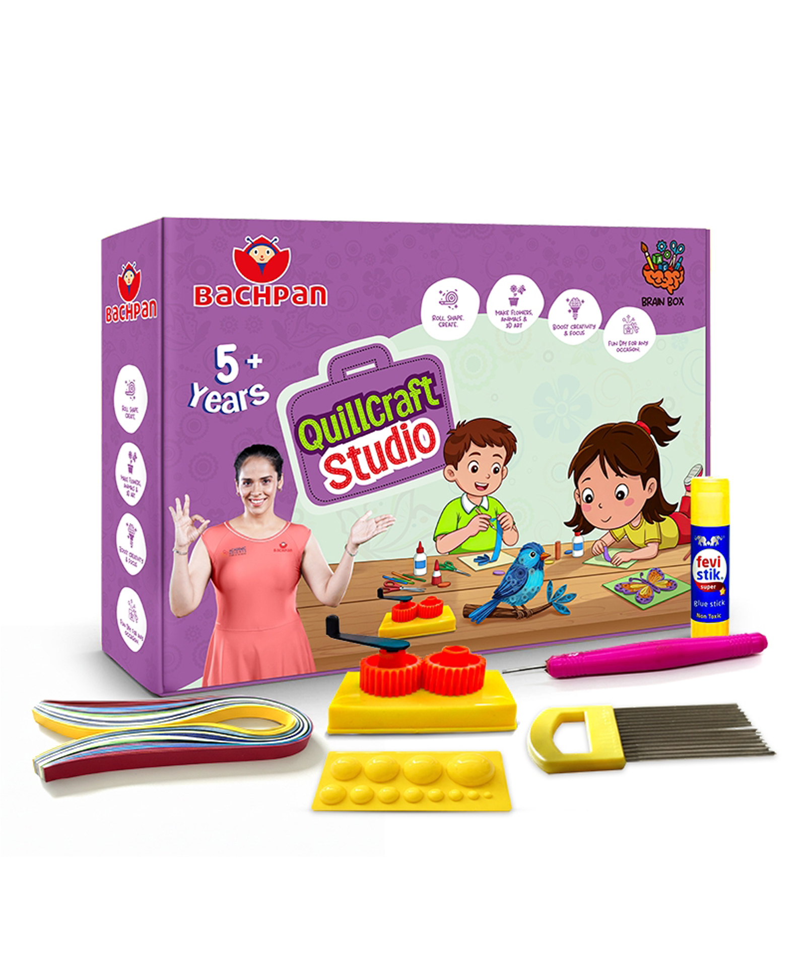 Bachpan Paper Quilling Art Kit for Kids 5+ Years | DIY Craft Kit with Quilling Strips, Tools & Glue | Creative Art & Craft Activity Set-image-19