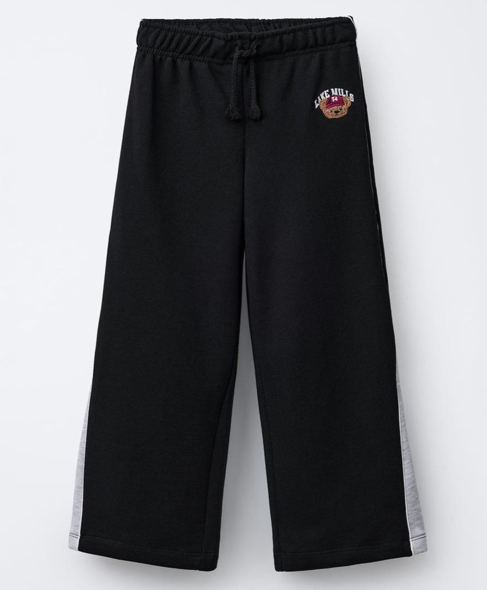ALAN JONES Cotton Blend Knit Bear Embroidered Pants - Black-picture-14