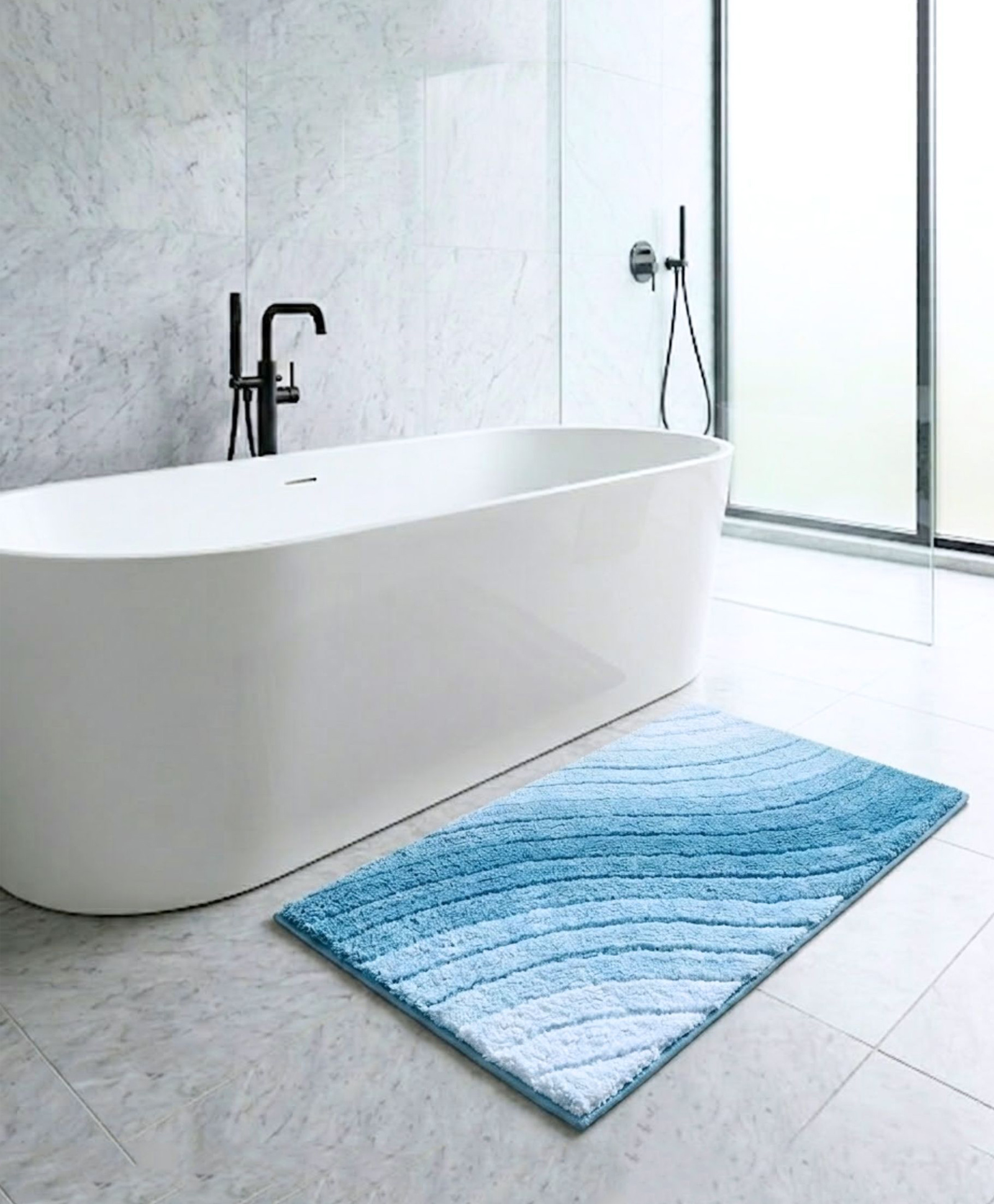 PANO Bathmat Wave - Blue (40x60CM)-image-39