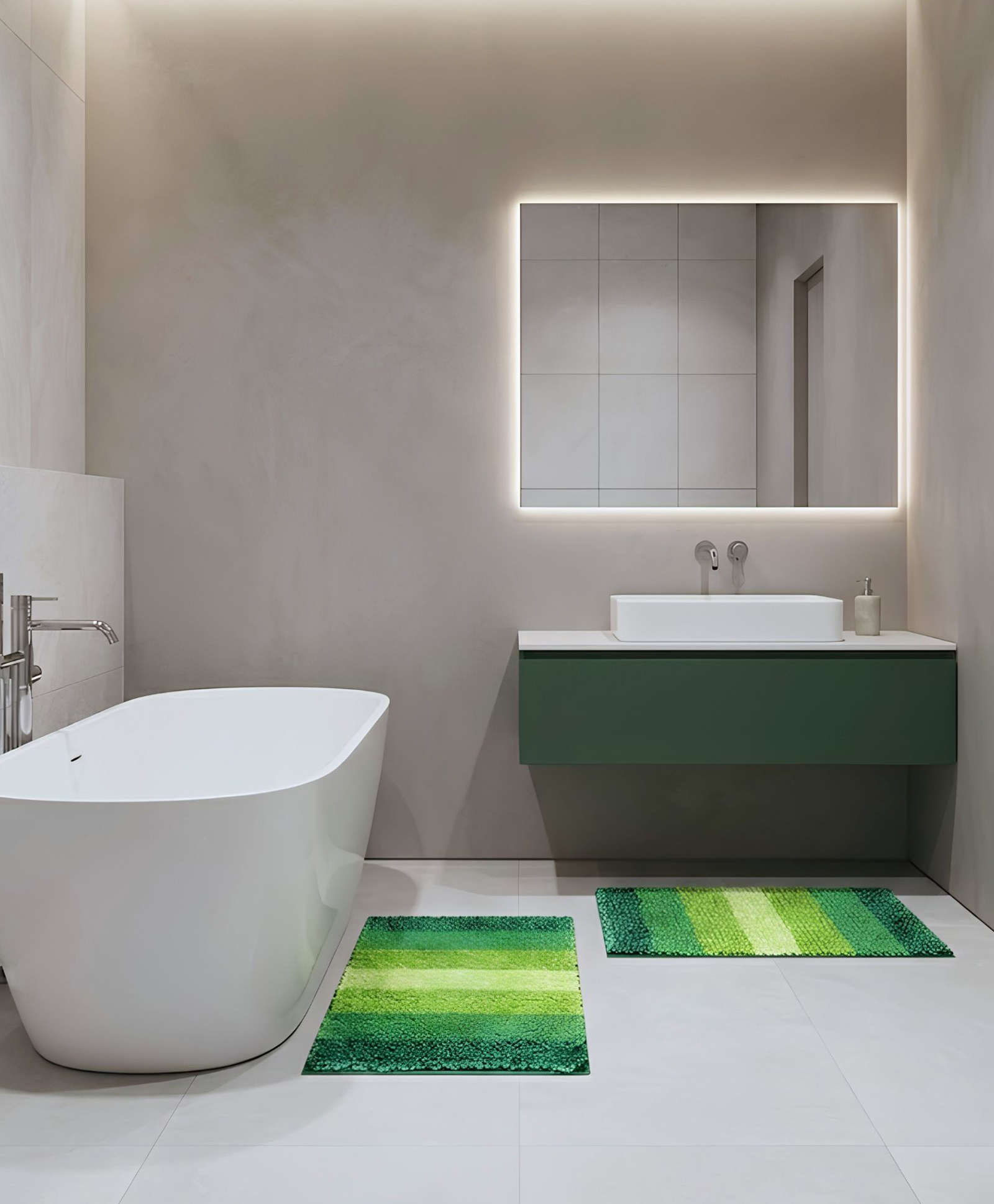 PANO Bathmat Pinstripe - Green 2PCS (40x60CM)-picture-20