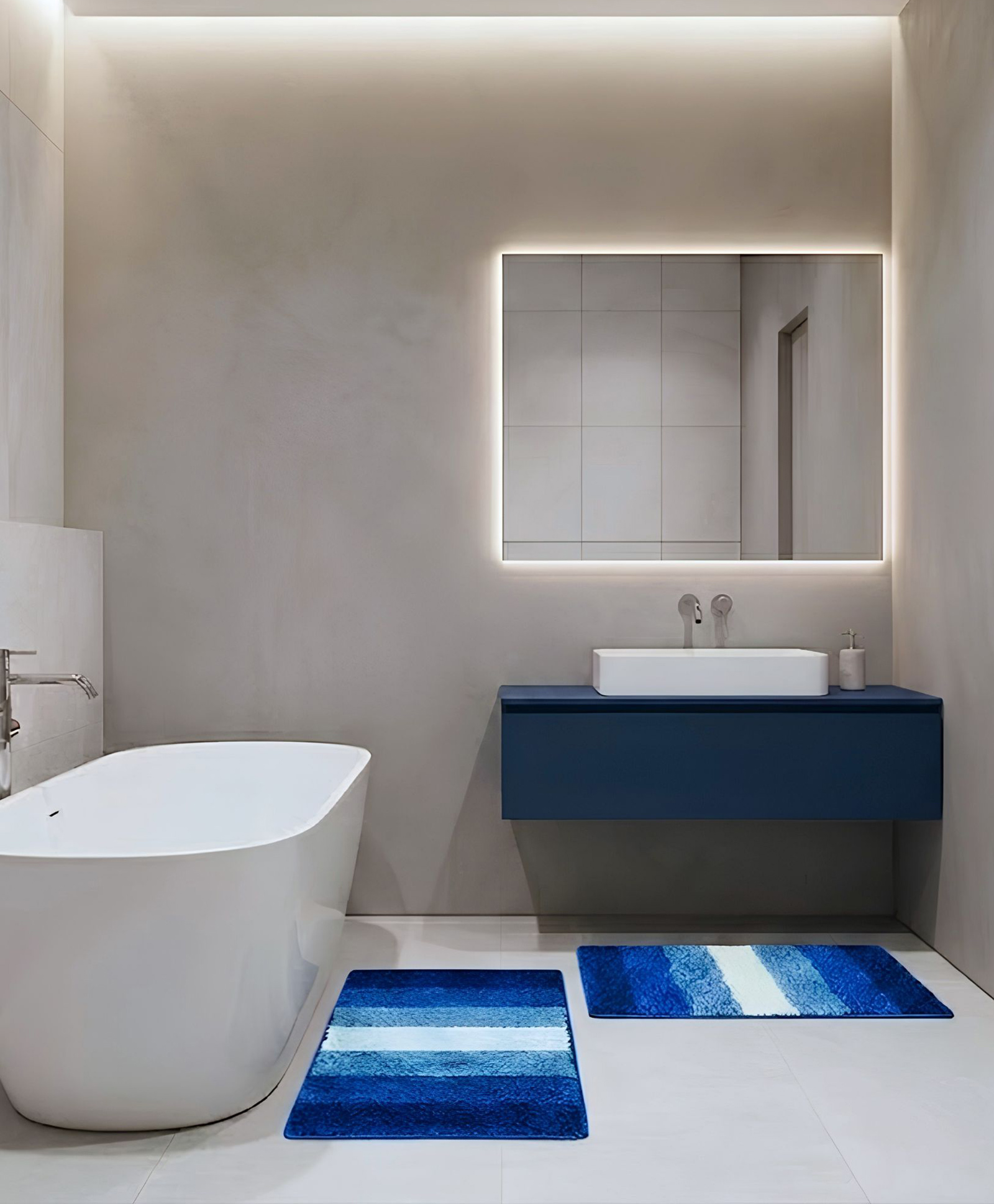 PANO Bathmat Pinstripe - Blue 2PCS (40x60CM)-image-35