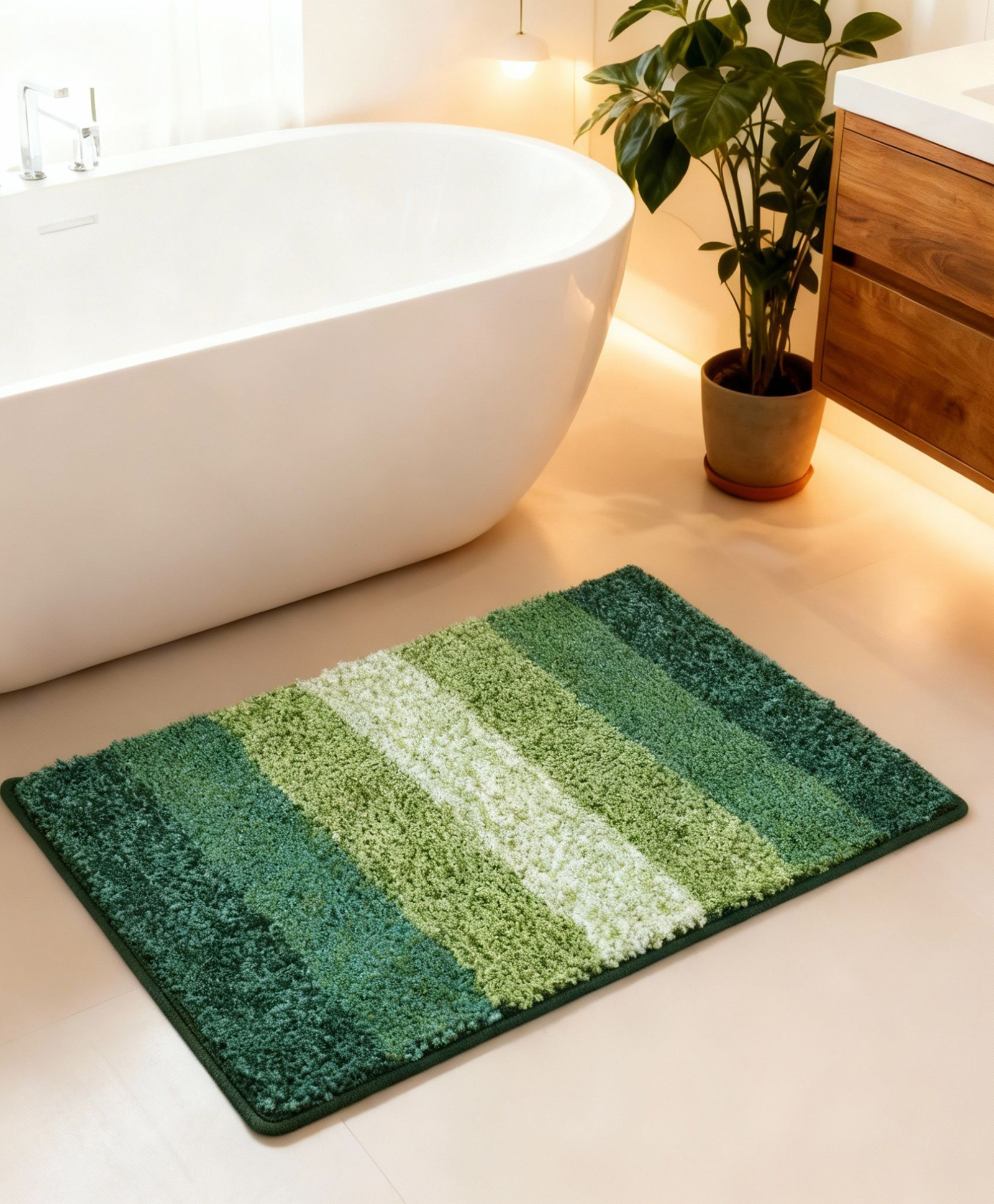PANO Bathmat Pinstripe - Green (50X70CM)-picture-25