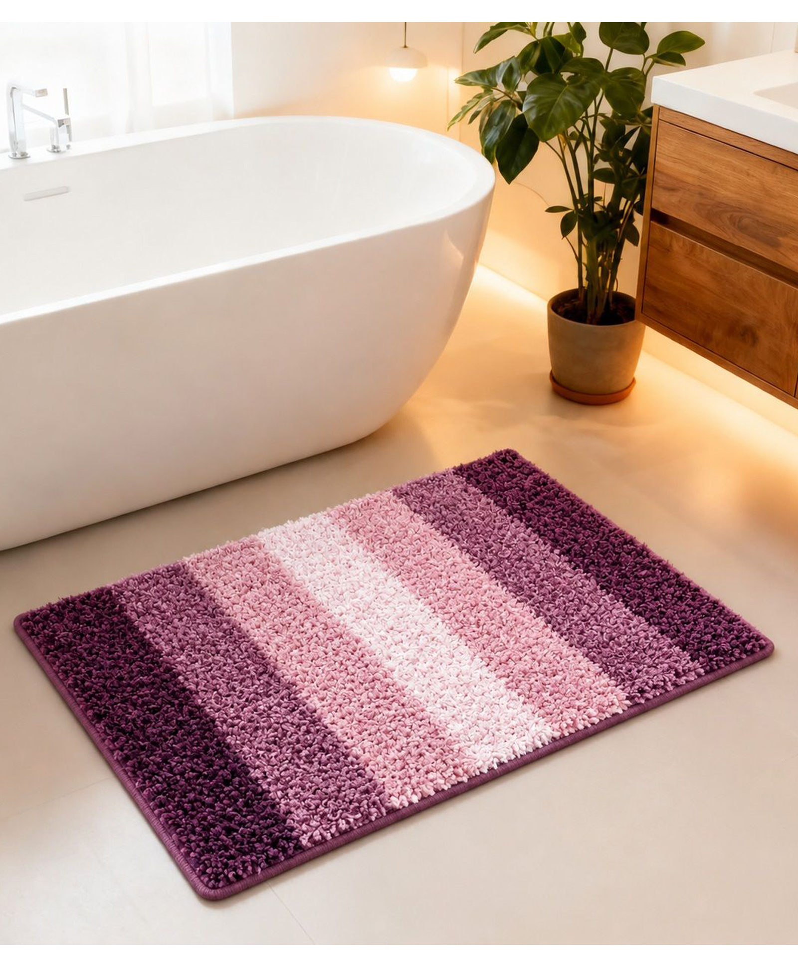 PANO Bathmat Pinstripe - Purple (50X70CM)-picture-28