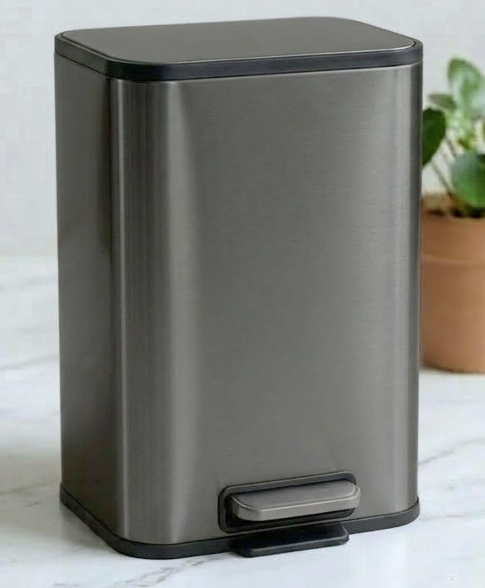 Pano Viora Premium Metal Trash Bin for Home, Office, Kitchen & Bathroom - Grey 5 Ltr-image-20