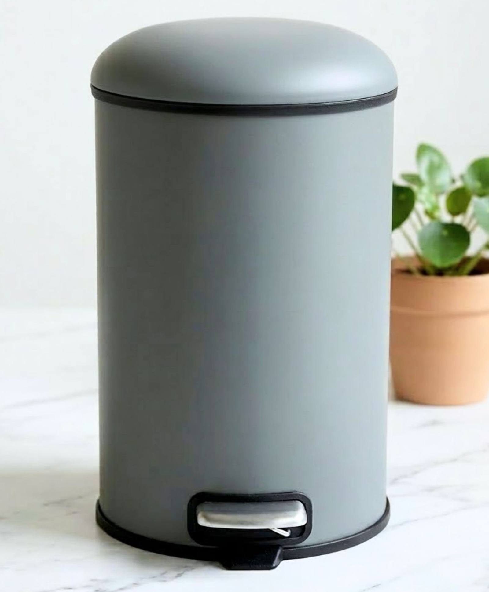Pano Verona Premium Metal Trash Bin for Home, Office, Kitchen & Bathroom - Grey 12 Ltr-image-24