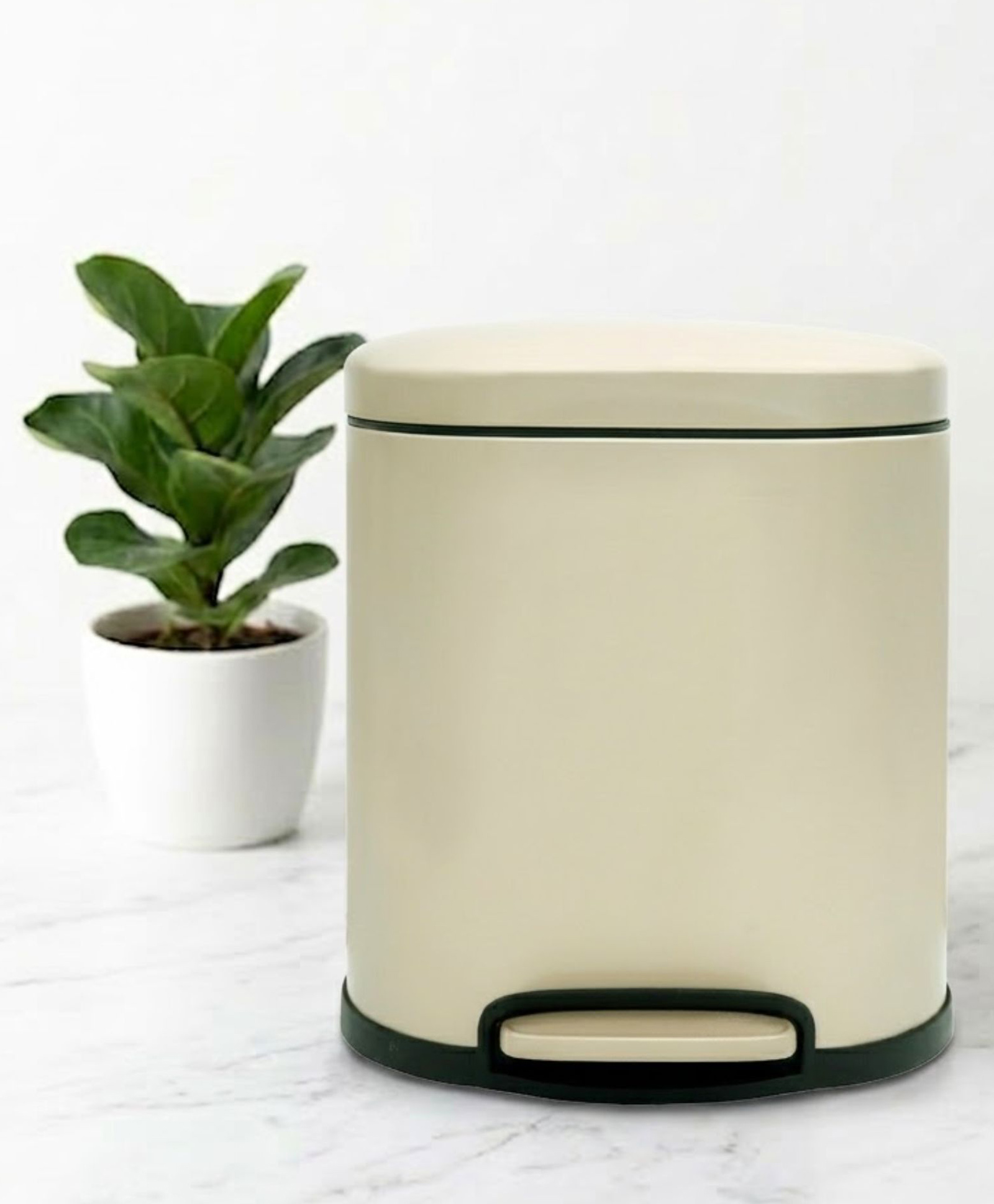 Pano Noma Premium Metal Trash Bin for Home, Office, Kitchen & Bathroom - Beige 6 Ltr-image-15