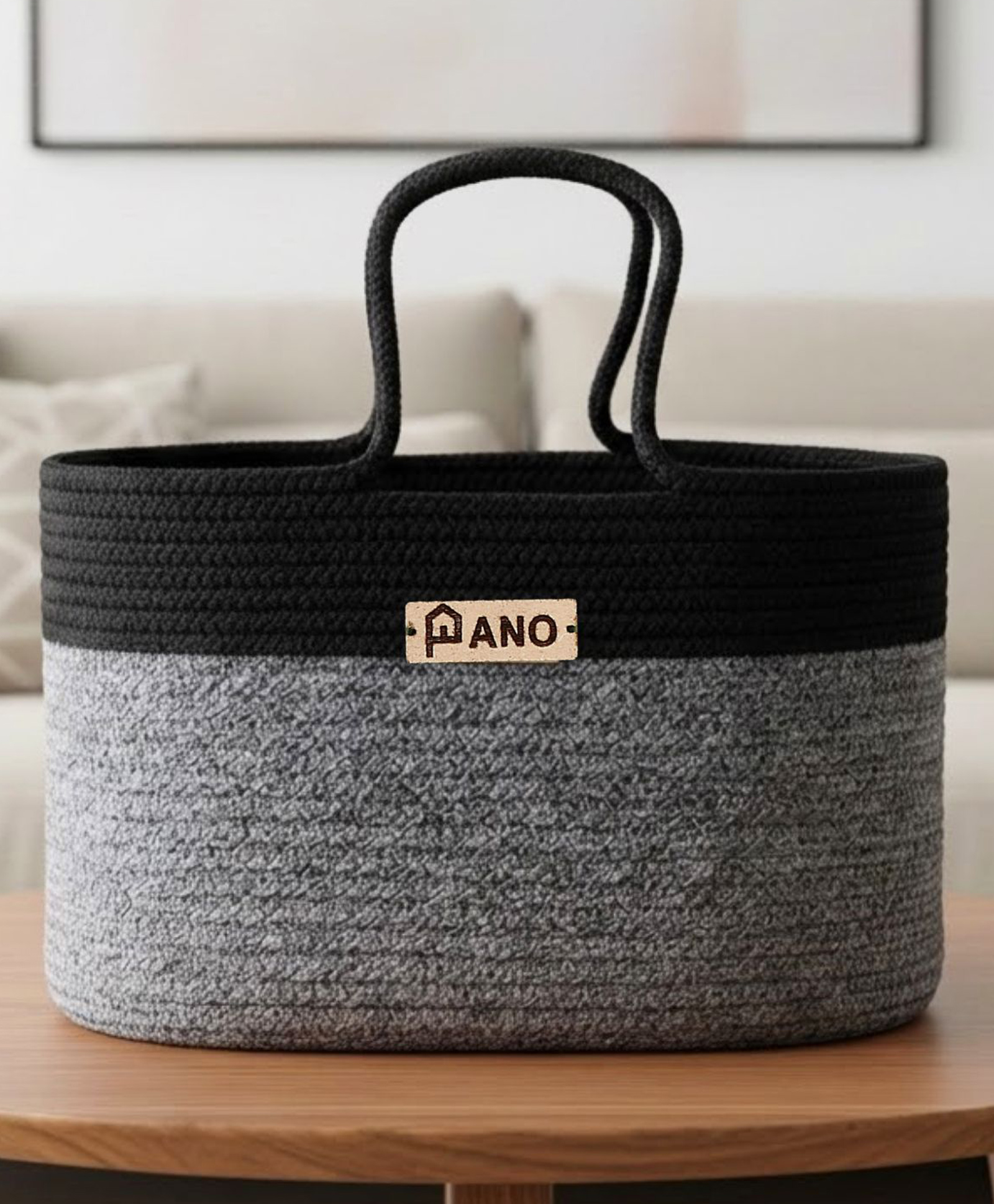 PANO Braided Ravello Utility Storage Basket Grey-image-4