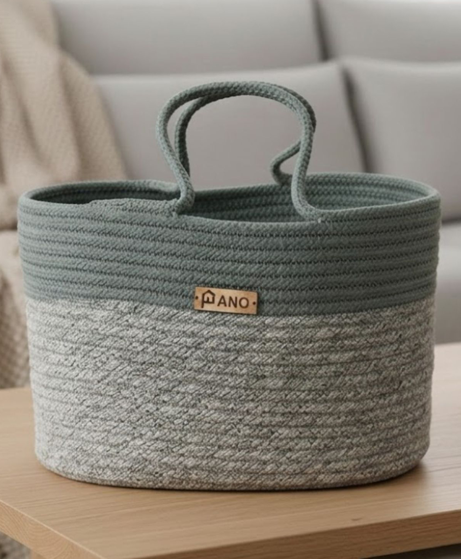 PANO Braided Ravello Utility Storage Basket Light Grey-image-20