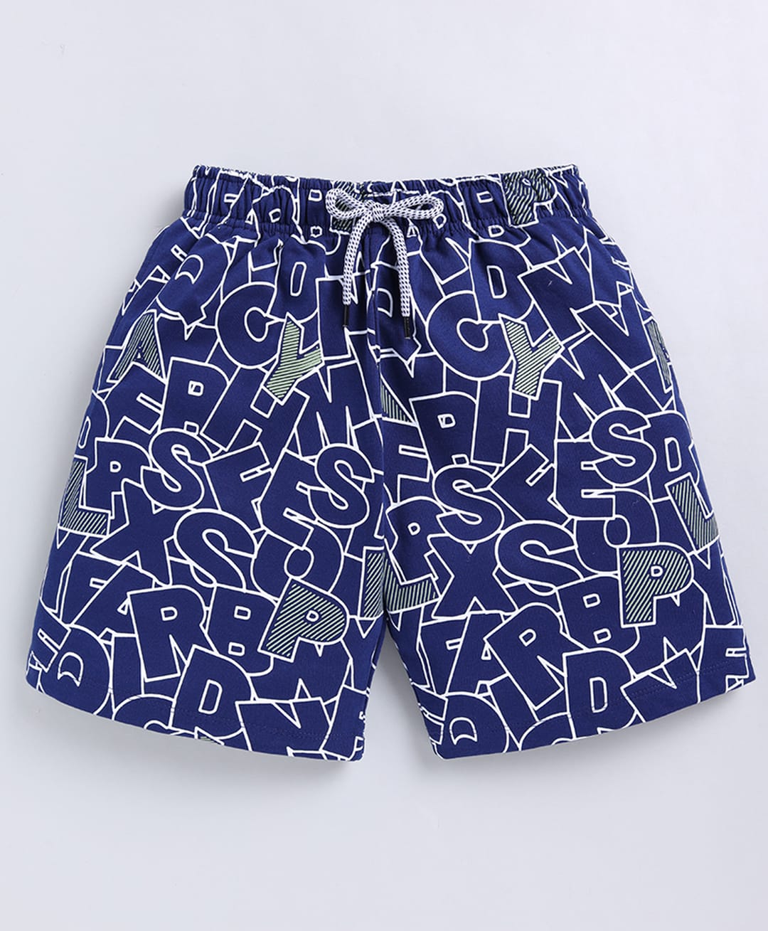 Kidcity Sinker Knit Alphabets Printed Shorts - Navy Blue-image-15