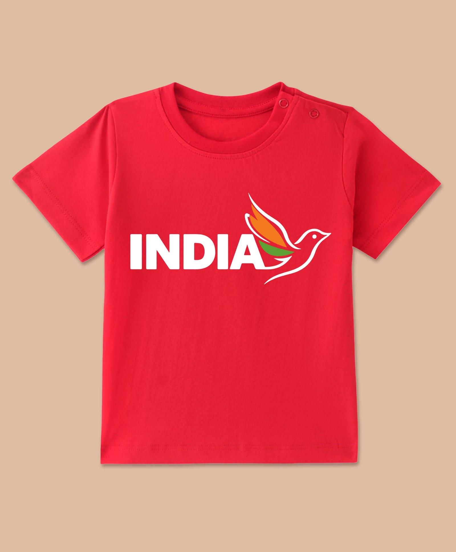 BLUSHES 100% Cotton Knit Independence Day Theme Half Sleeves India Text Printed Tee - Red-picture-46
