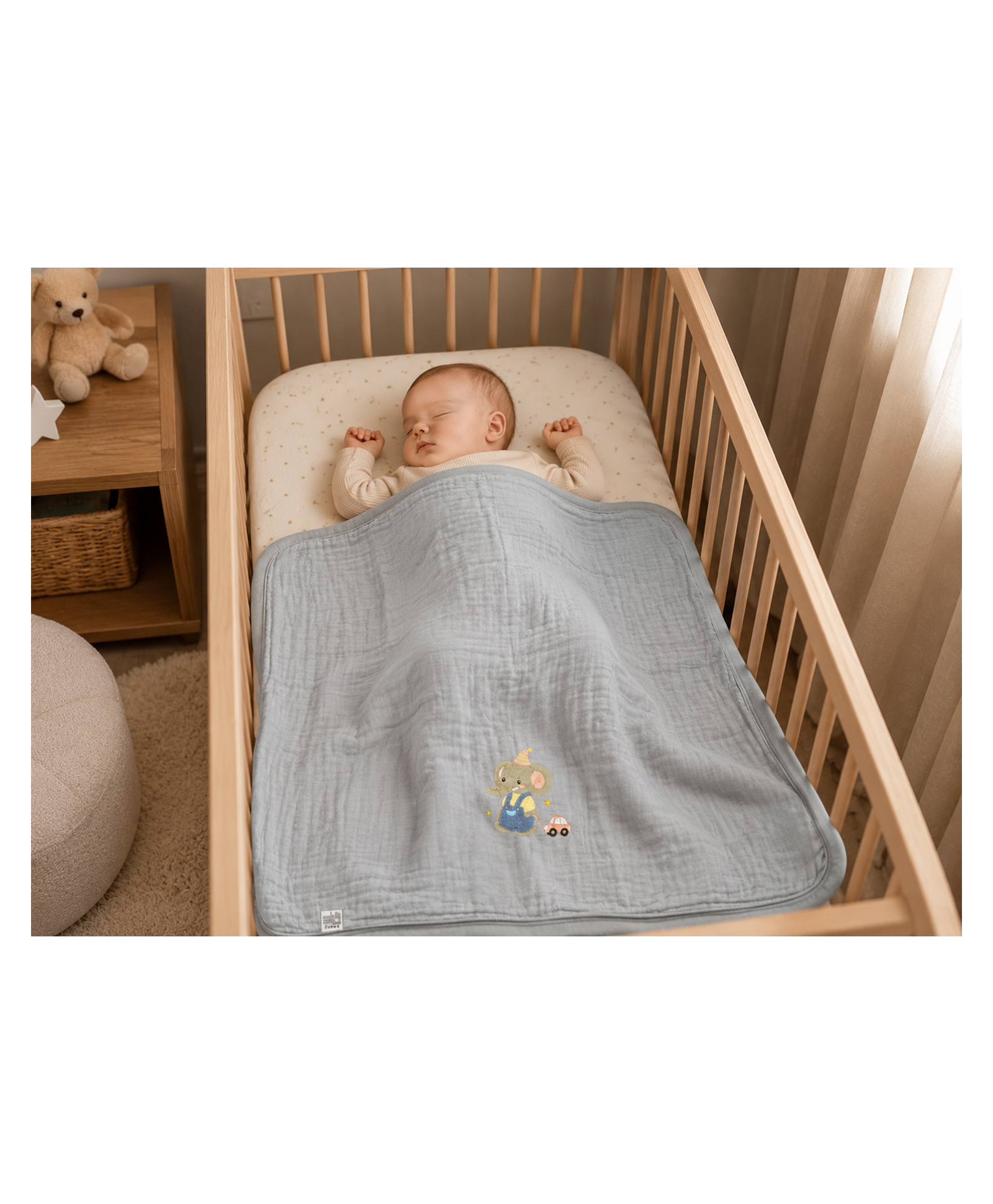 Teri Beri 6 Layer Muslin Cotton Baby Blanket Ultra Soft & Breathable Baby Receiving Blanket for Newborn, Infants & Toddlers Lightweight All-Season Quilt (100 x 100 cm)-image-42