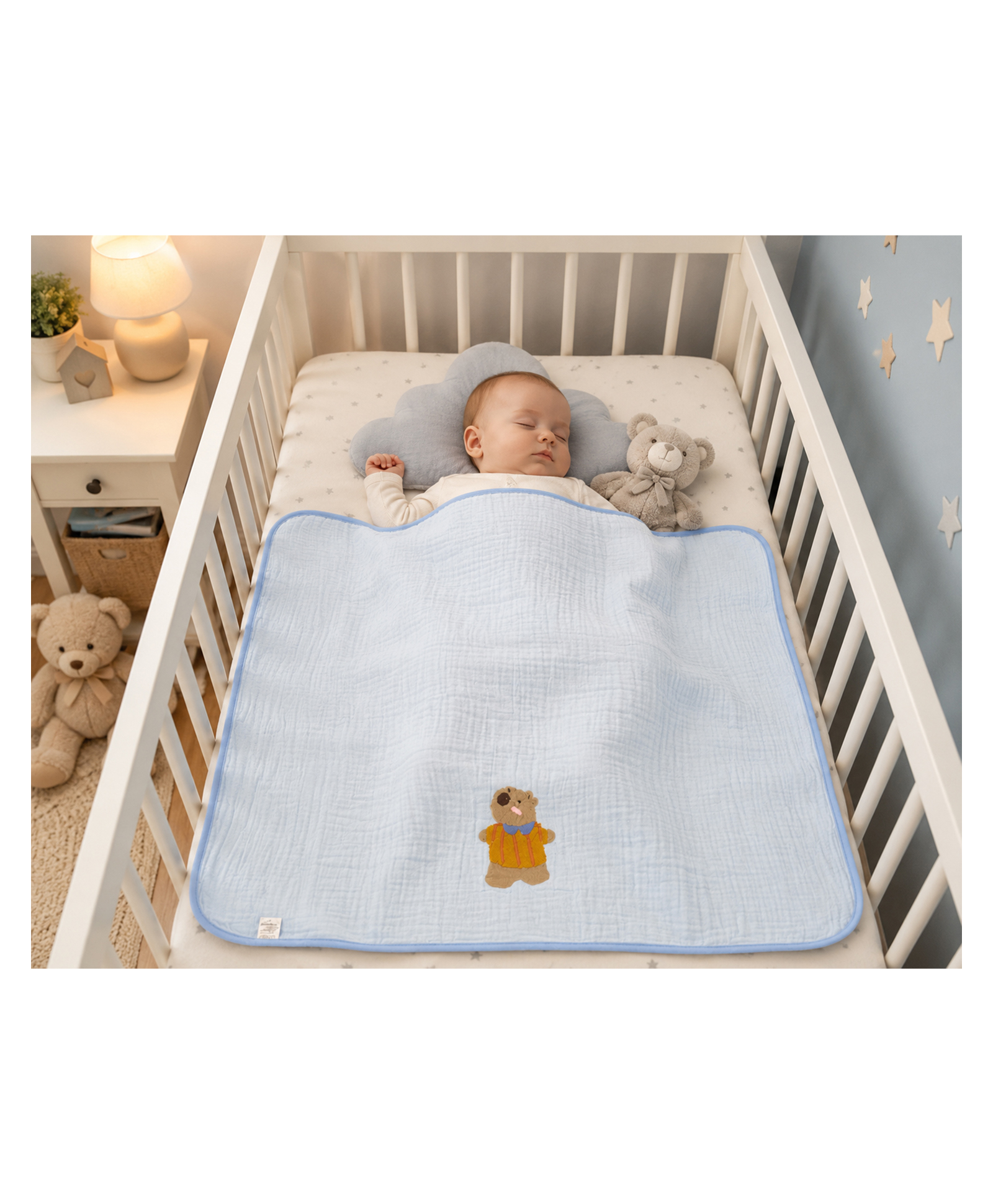 Teri Beri6 Layer Muslin Cotton Baby Blanket Ultra Soft & Breathable Baby Receiving Blanket for Newborn, Infants & Toddlers Lightweight All-Season Quilt (100 x 100 cm)-image-23