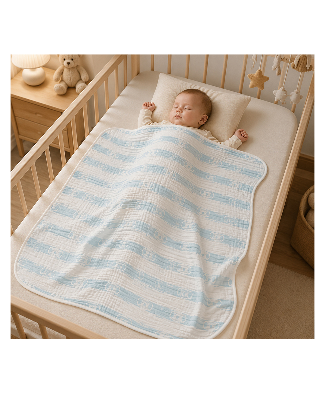 TERI BERI Premium 4 Layer Muslin Cotton Baby Blanket Ultra Soft & Breathable Receiving Blanket for Newborn, Infants & Toddlers Lightweight All Season Baby Quilt-picture-37