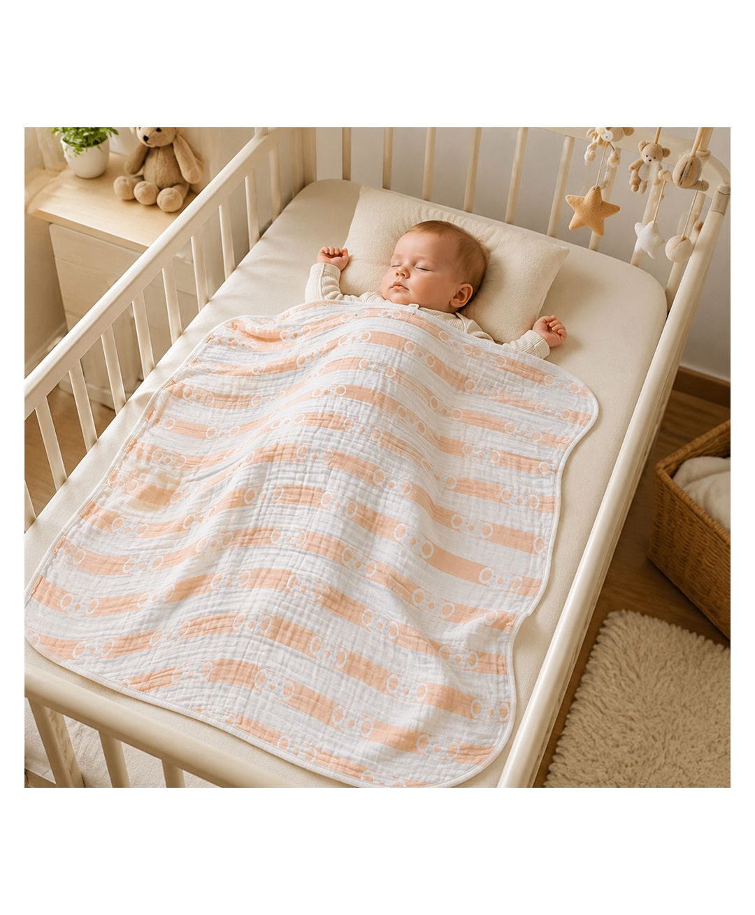 TERI BERI Premium 4 Layer Muslin Cotton Baby Blanket Ultra Soft & Breathable Receiving Blanket for Newborn, Infants & Toddlers Lightweight All Season Baby Quilt-picture-38