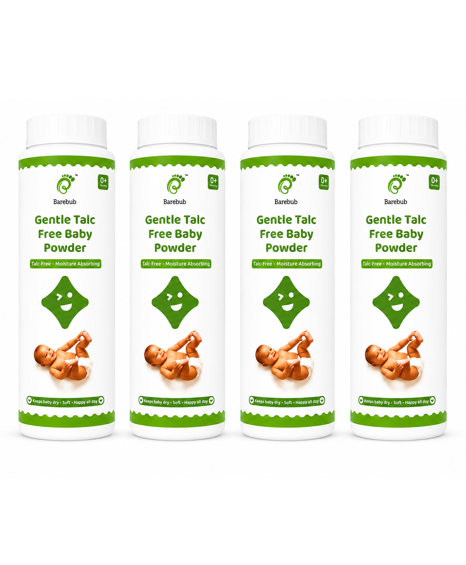Barebub Talc Free Baby Powder| Corn Starch Based | Moisture Absorbing | Gentle for Babies|100 g (Pack of 4) |-picture-28