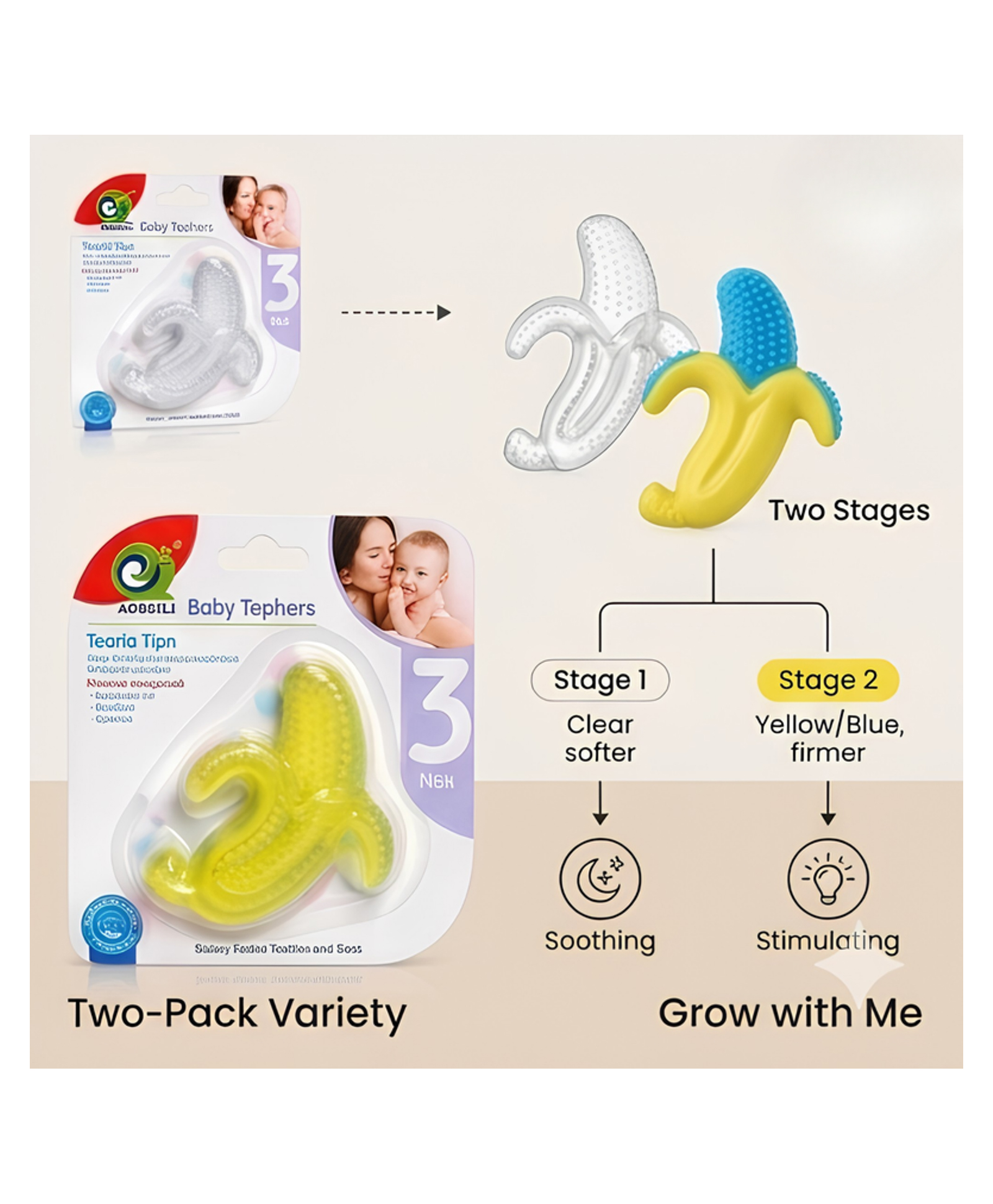 YAMAMA Banana-Shaped Water-Filled Baby Teether for Gums, Premium BPA-Free Soft Silicone Cooling Teething Toy, Child-Safe Flexible Chew Soother with Easy-Grip Handle for Infants & Toddlers - Yellow-image-36