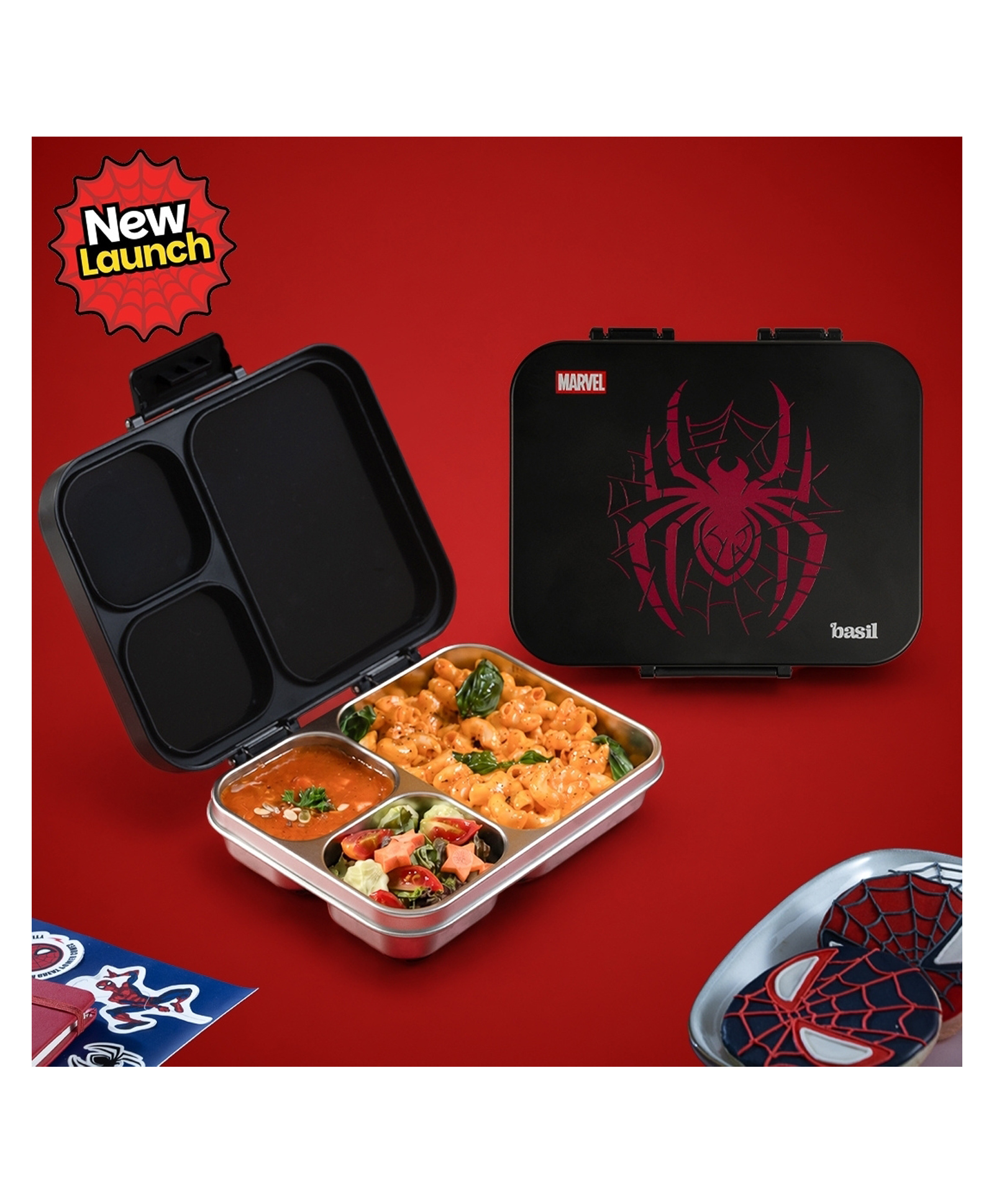 Basil Bento Ace 3C 1000ml Stainless Steel 3-Compartment Leakproof Lunch Box- Phantom Web-picture-37