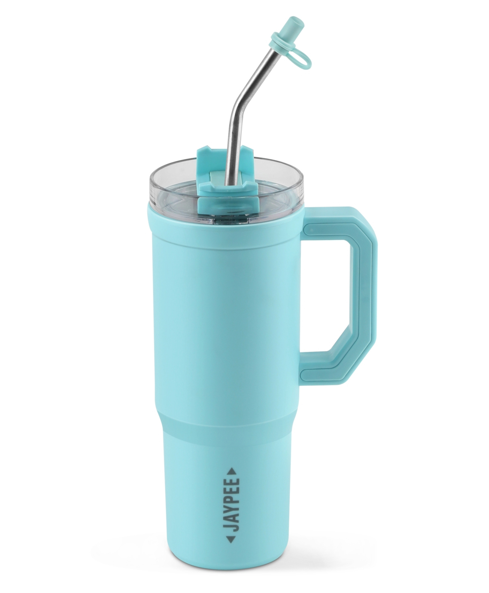 jaypee plus Jaypee Quencher PU Insulated Inner Stainless Steel Tumbler With Straw & Side Handle Spillproof Sipper for Adults, Office & Gym 650ml, SKY BLUE-picture-33